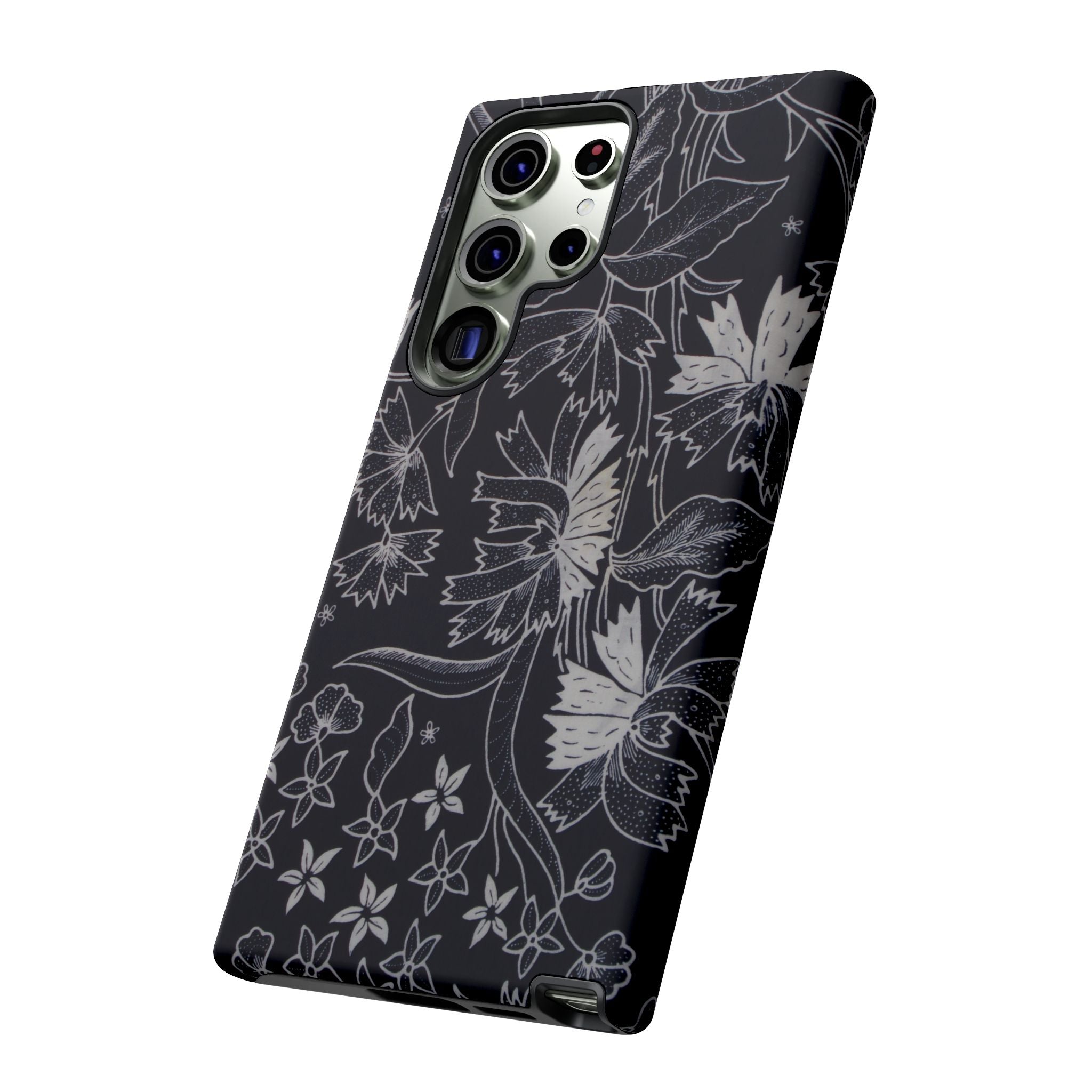 Floral Black Botanical Phone Cover