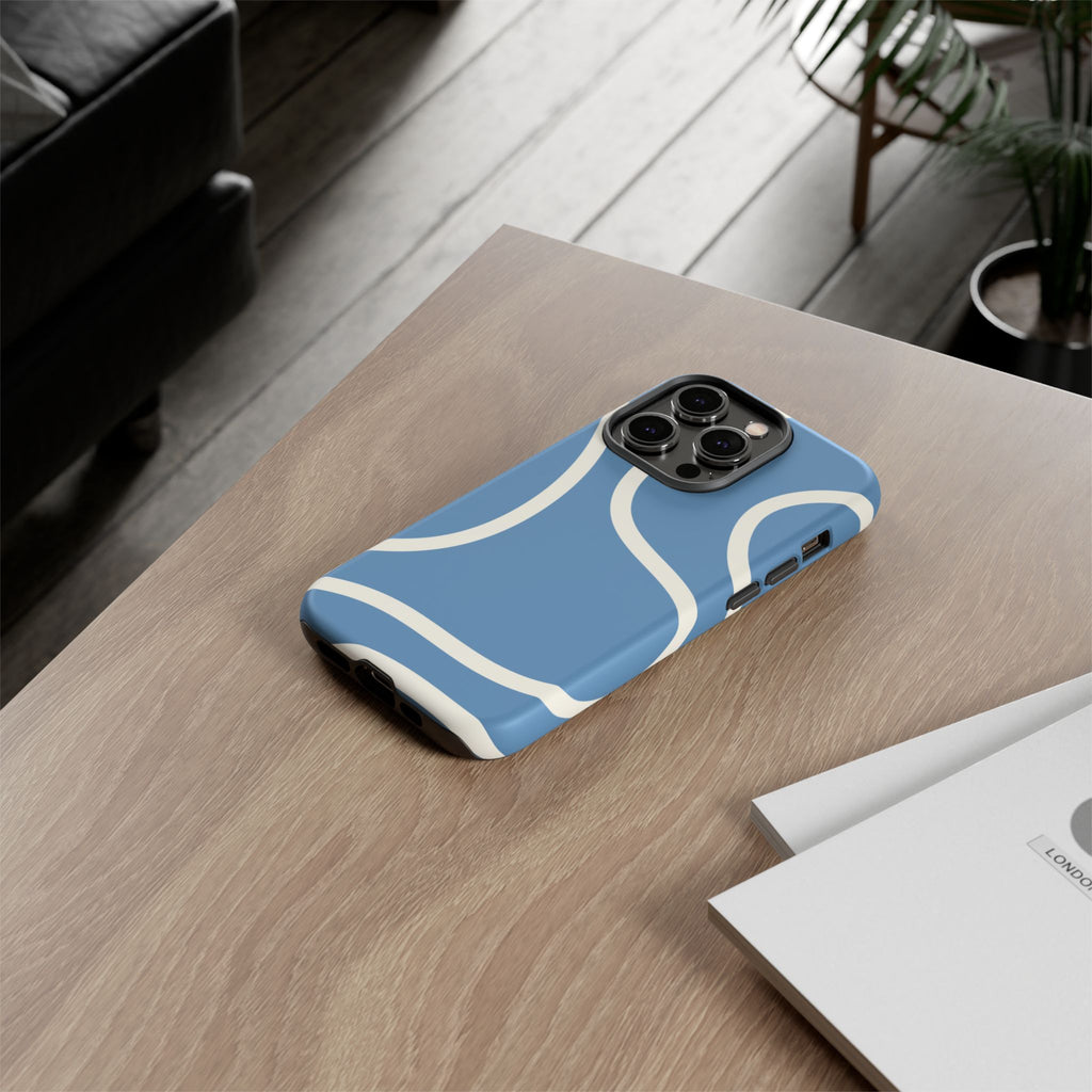 Blue Wavy Abstract Phone Case