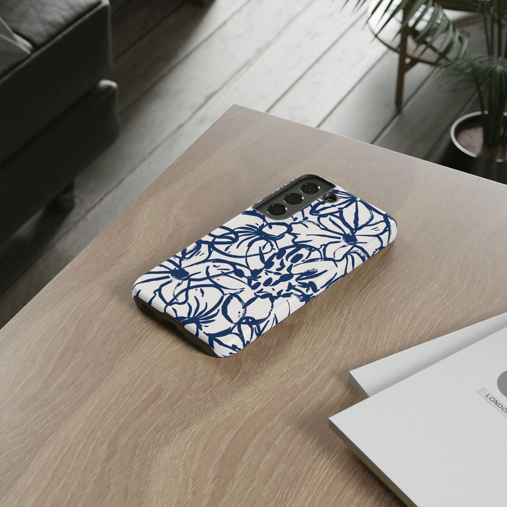 Navy Floral Phone Case