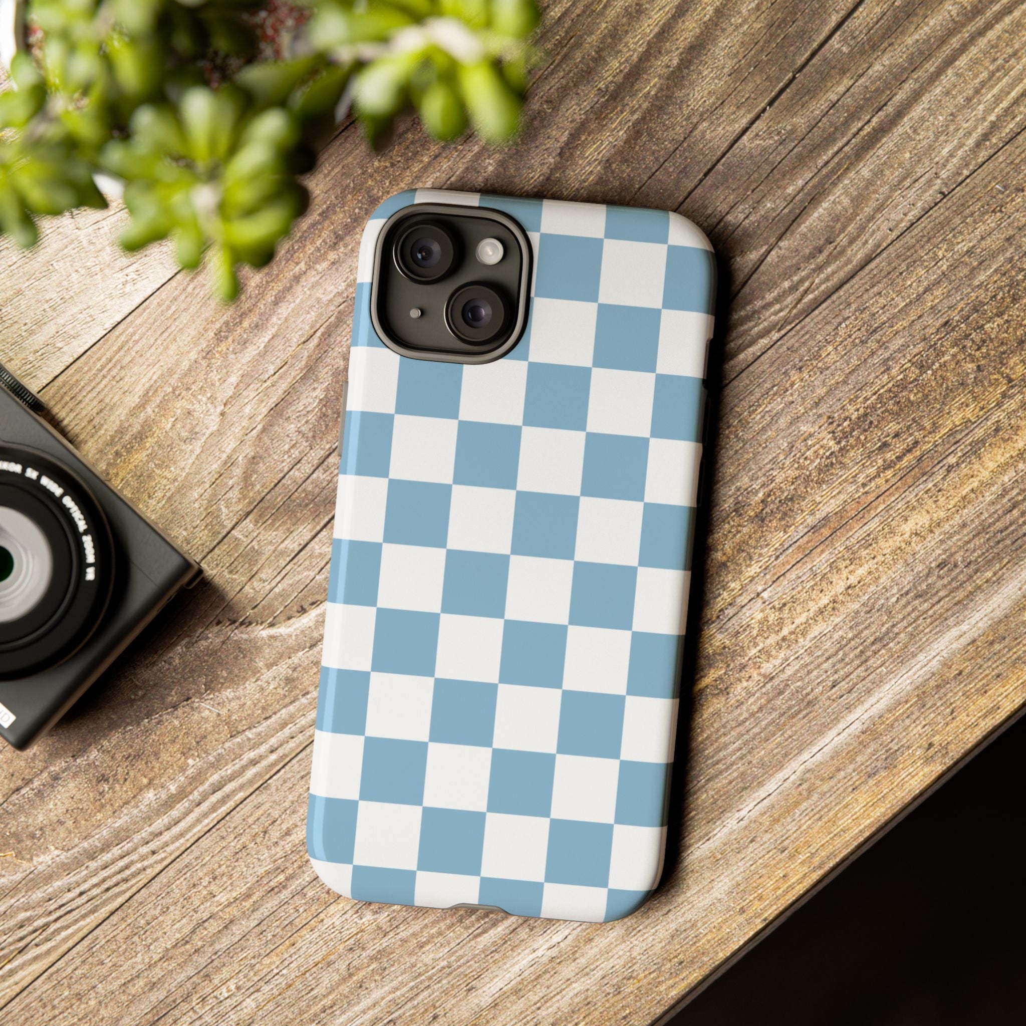Blue Checkerboard Tough Phone Case