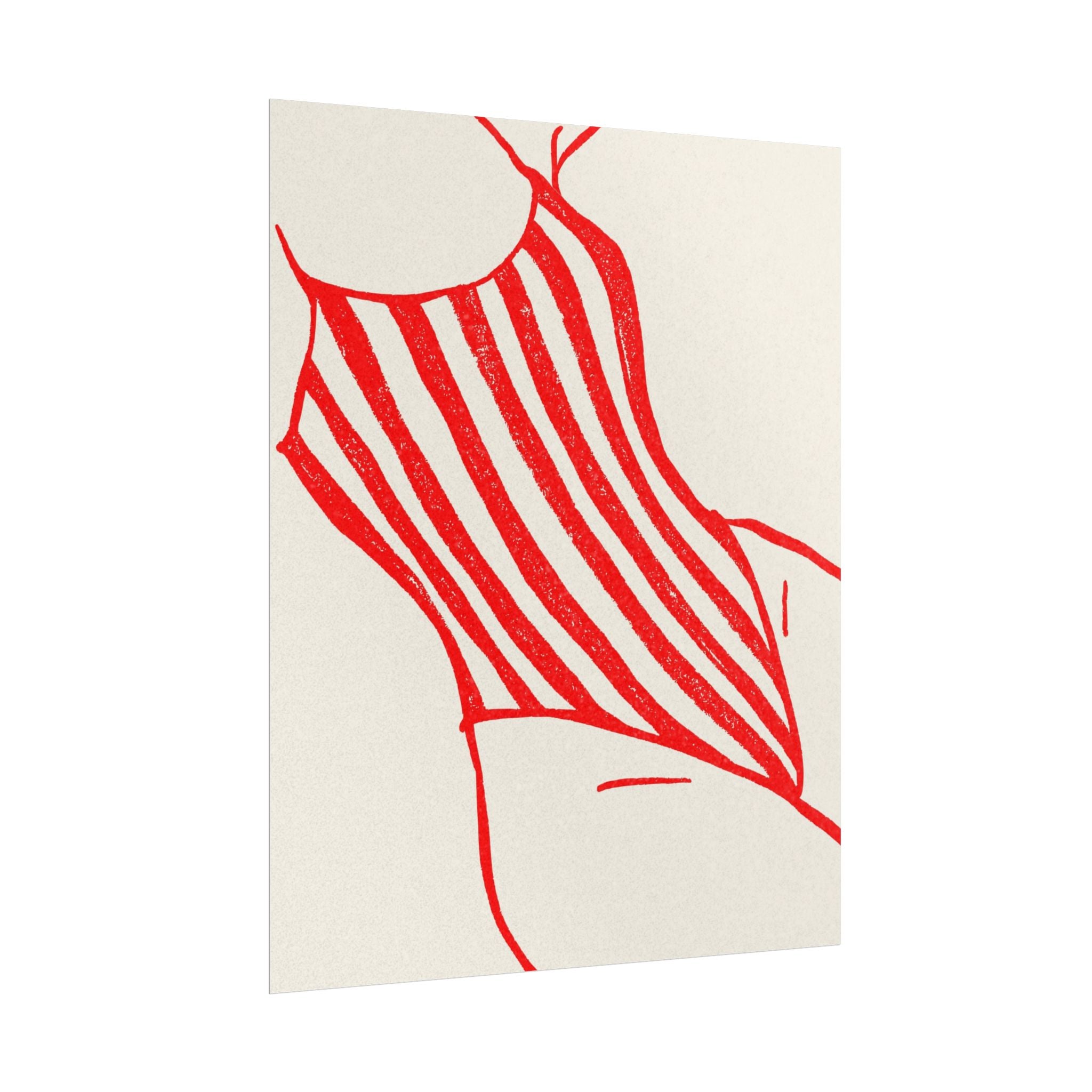 Minimal Red Swimsuit Art Print
