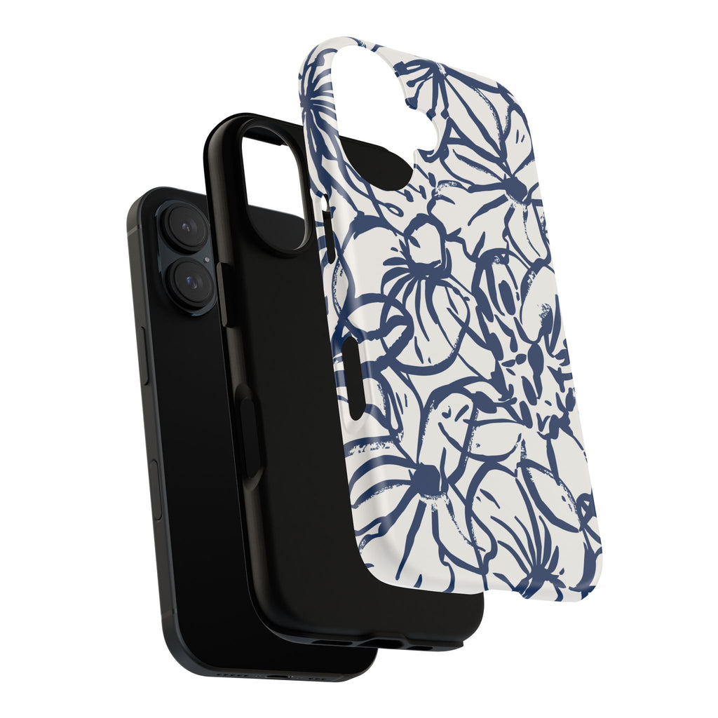 Navy Floral Phone Case