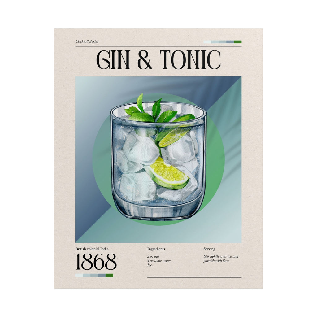 Gin & Tonic Cocktail Poster
