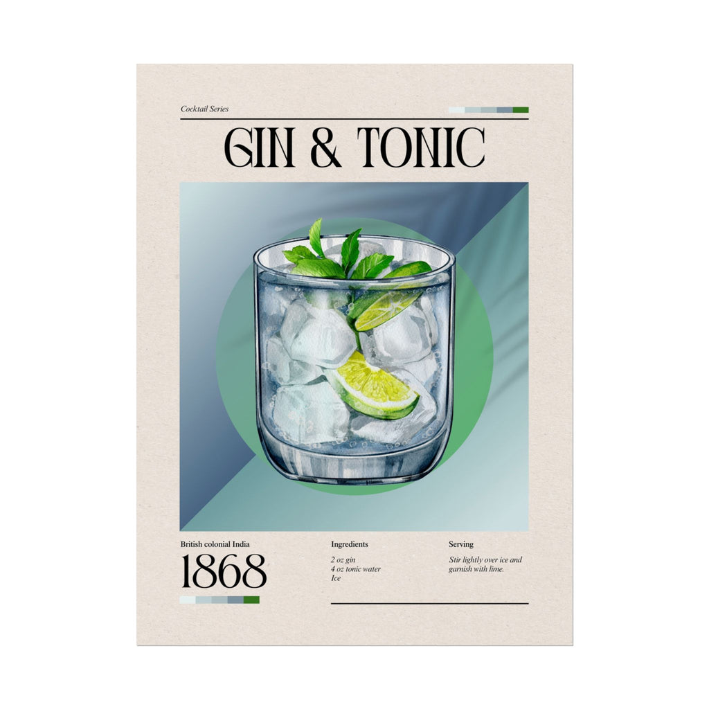 Gin & Tonic Cocktail Poster