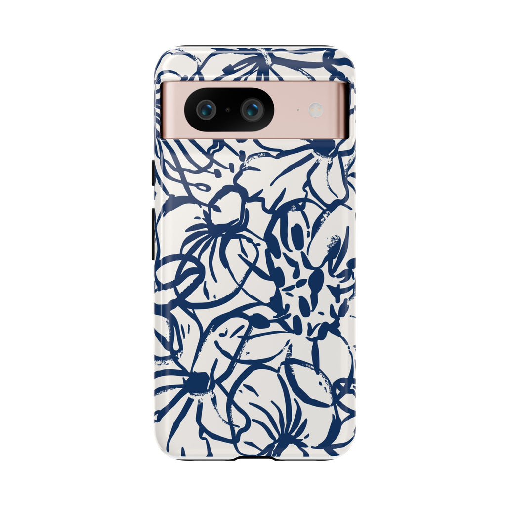 Navy Floral Phone Case