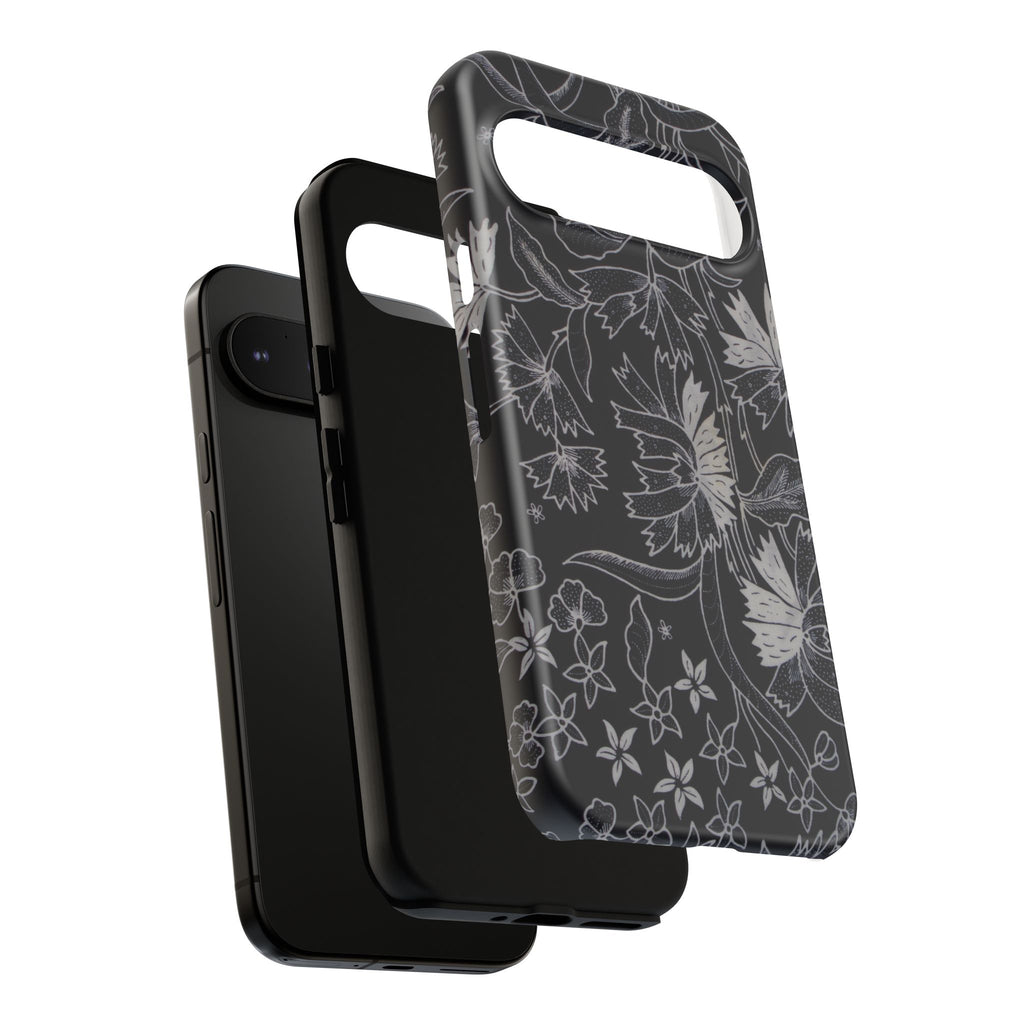 Floral Black Botanical Phone Cover