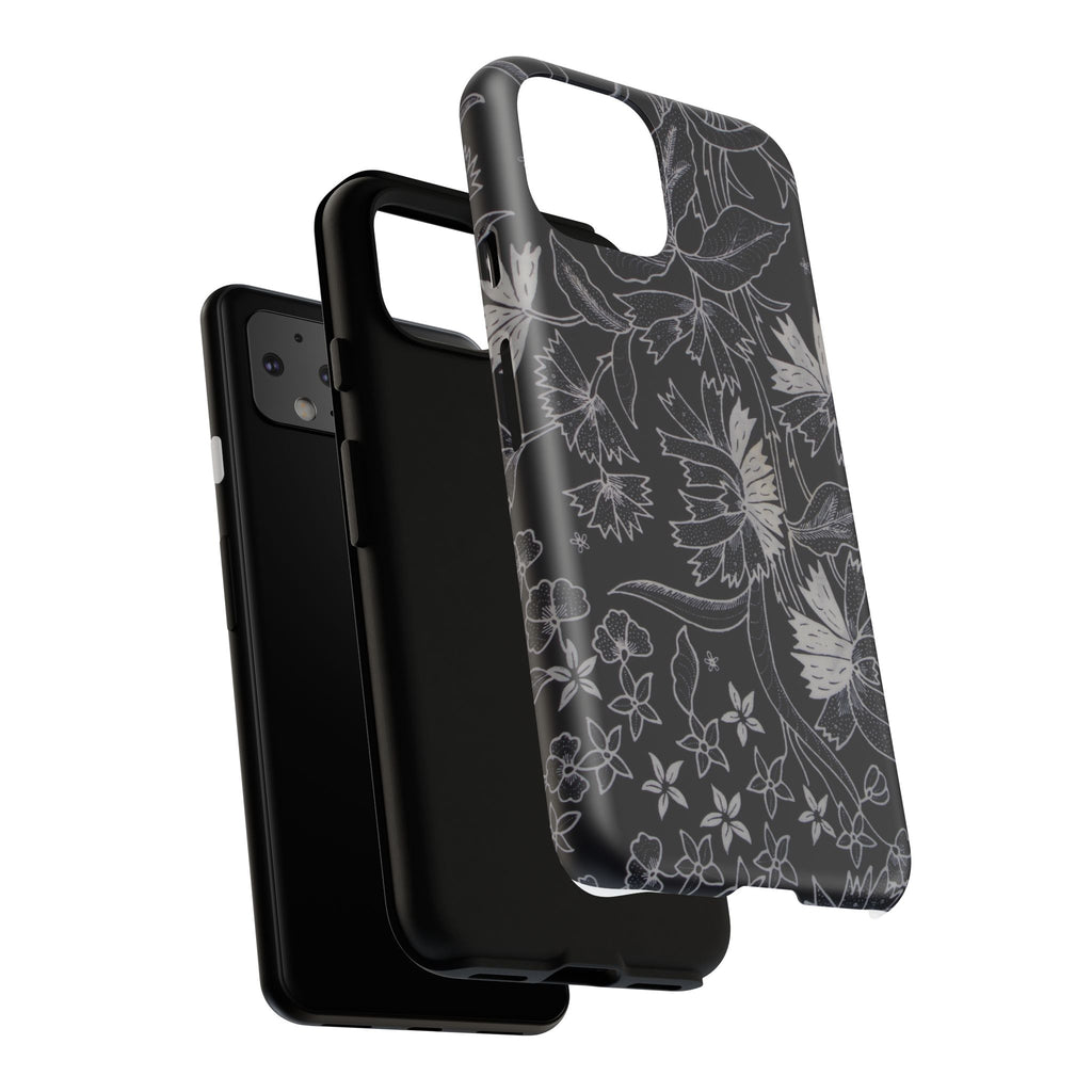 Floral Black Botanical Phone Cover