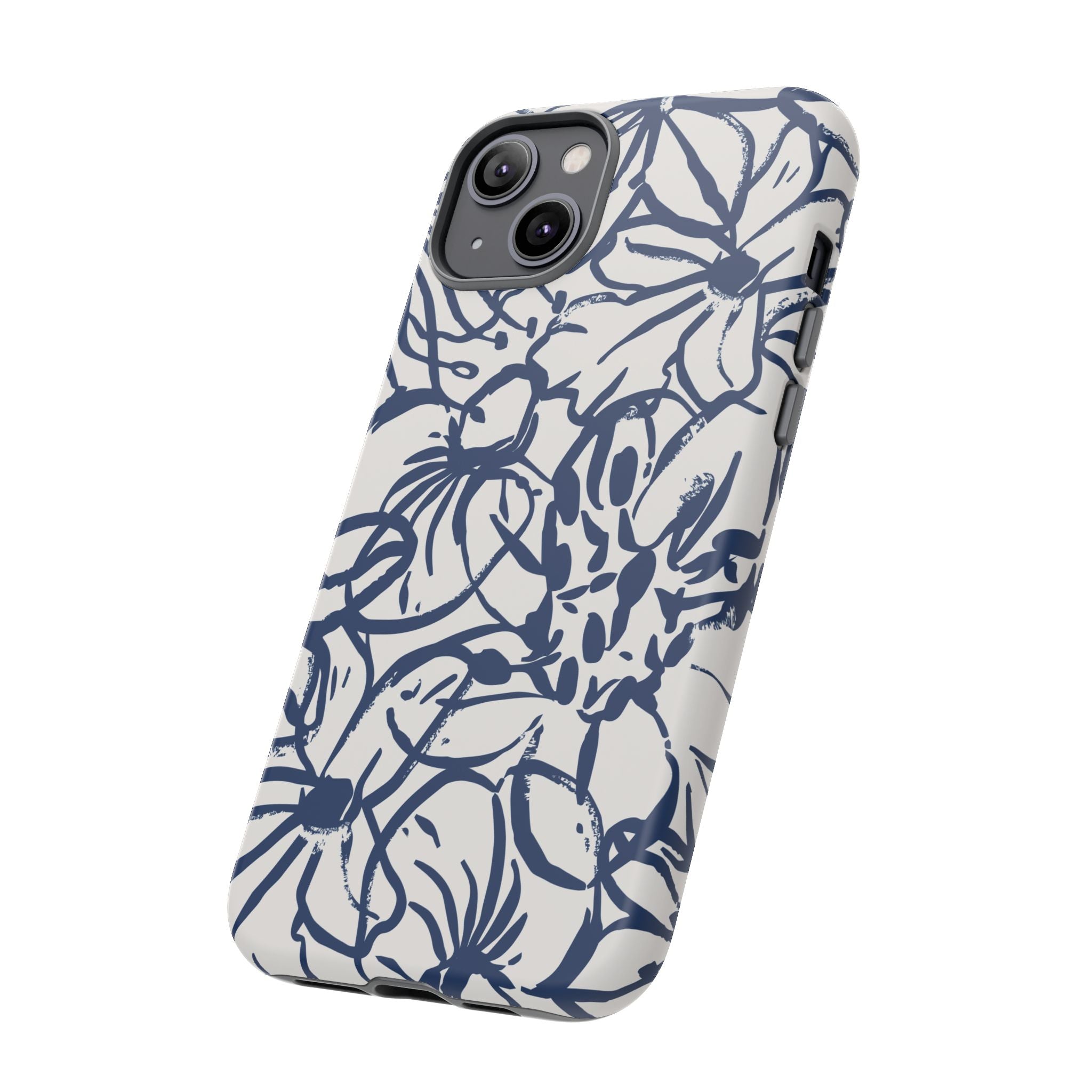 Navy Floral Phone Case