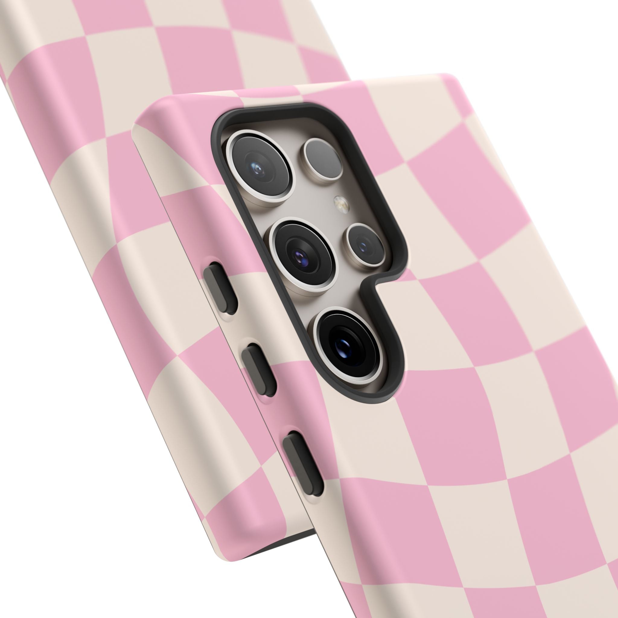 Pink Wavy Checker Tough Phone Case