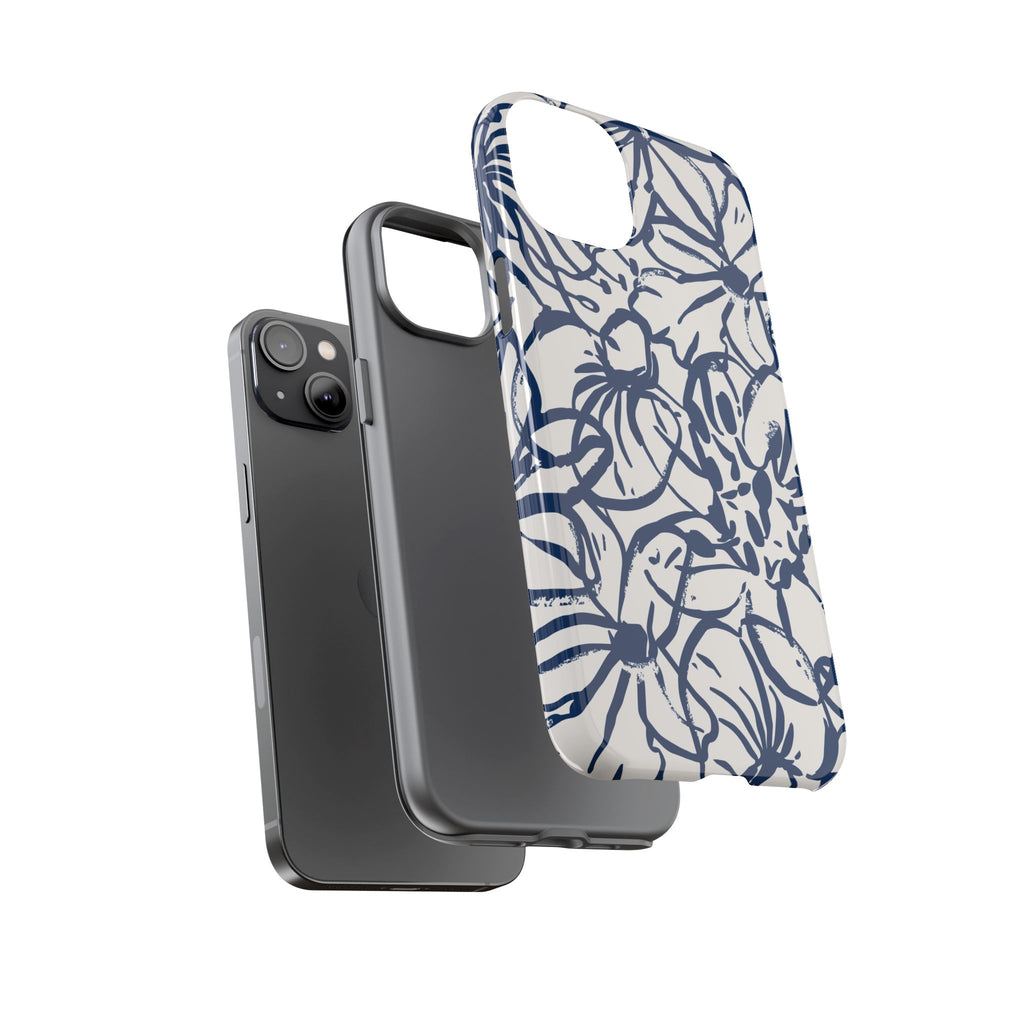 Navy Floral Phone Case