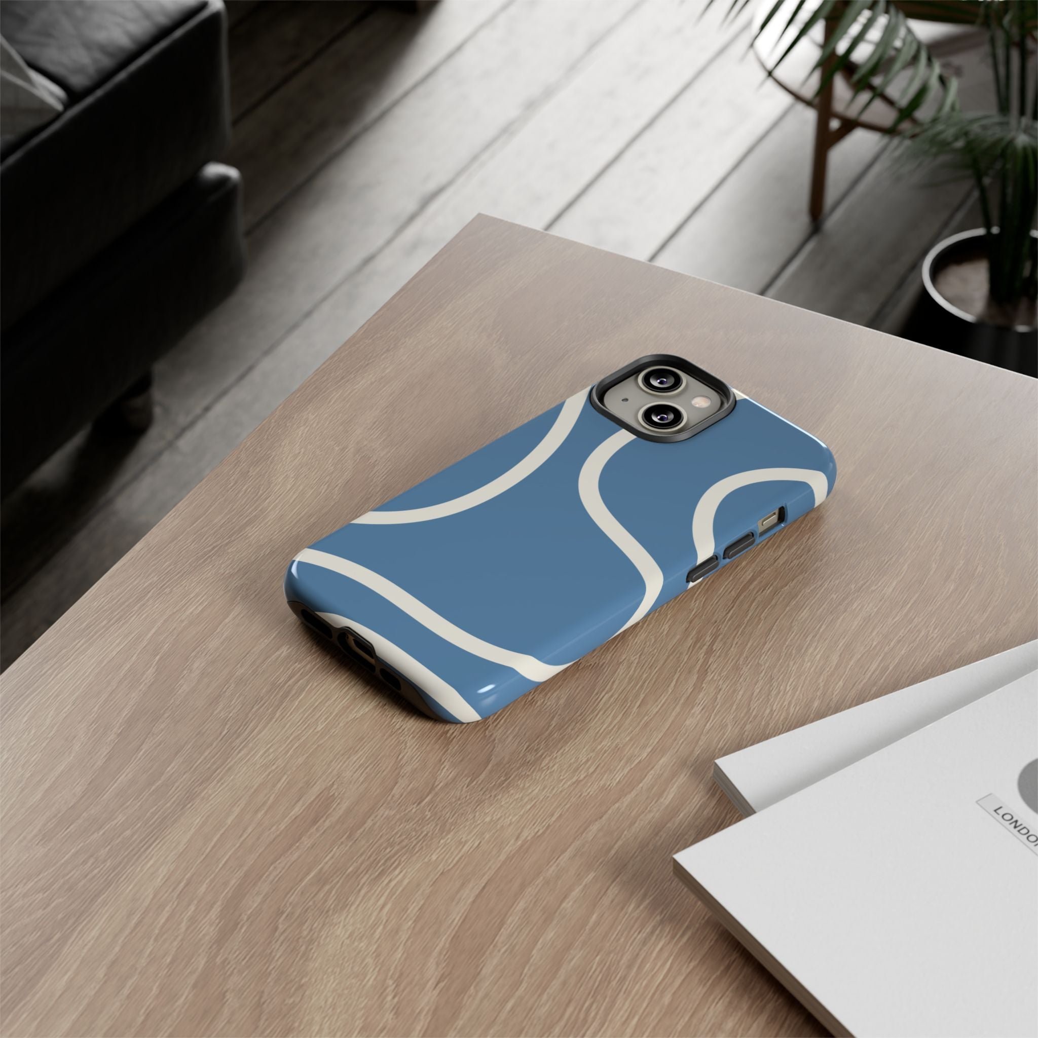 Blue Wavy Abstract Phone Case