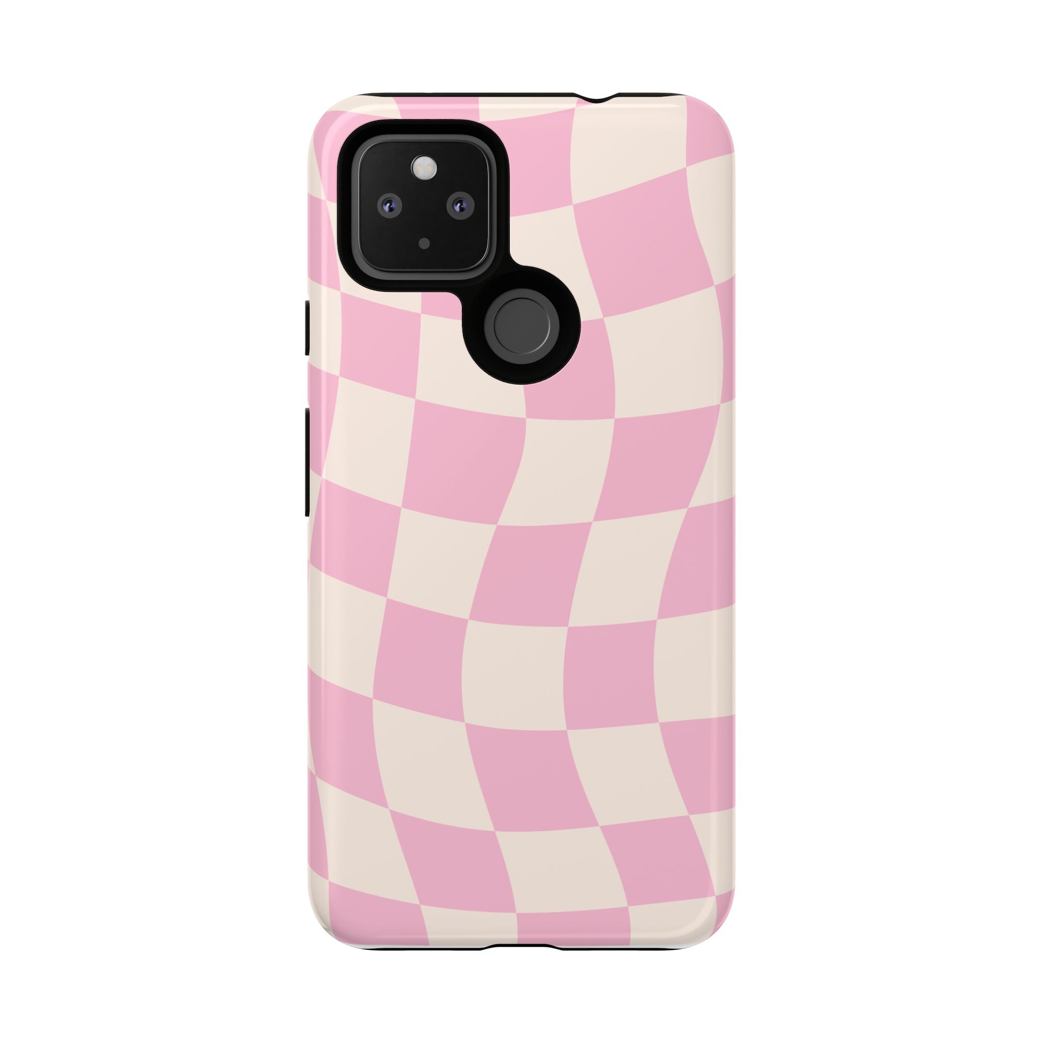 Pink Wavy Checker Tough Phone Case