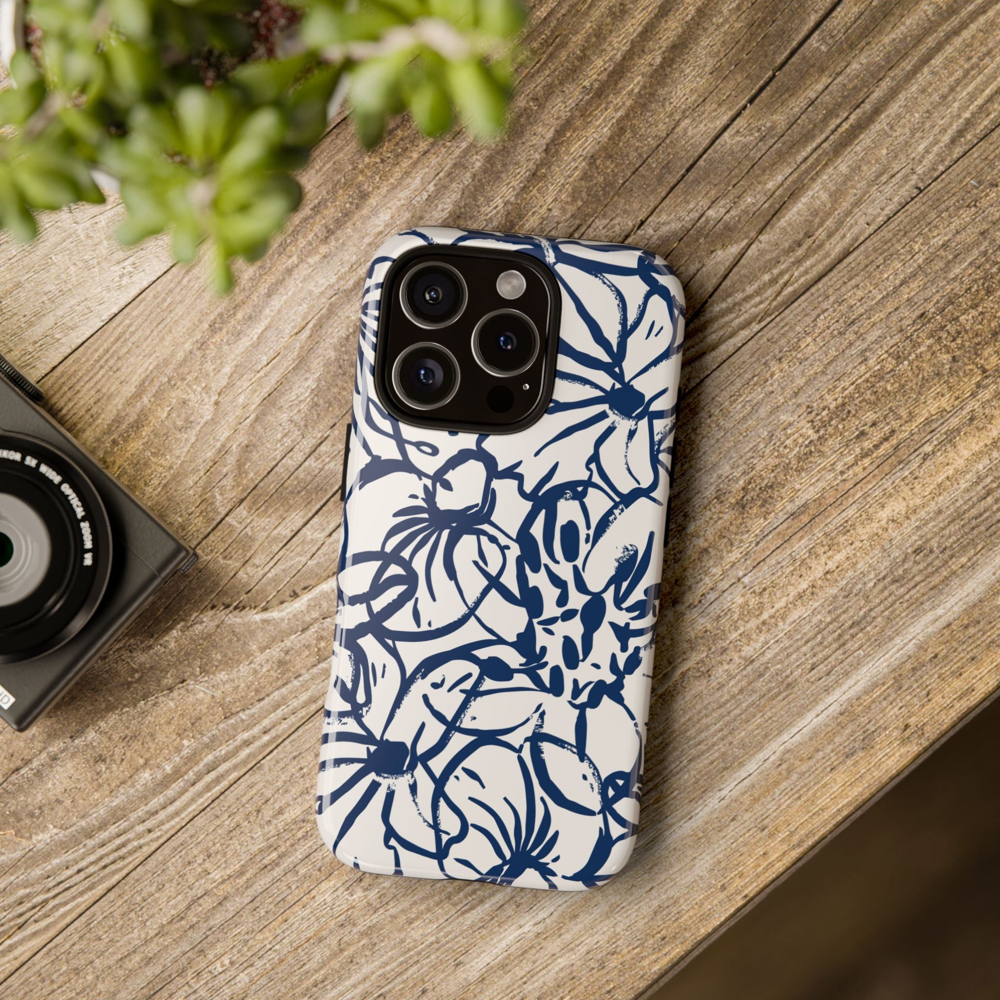 Navy Floral Phone Case
