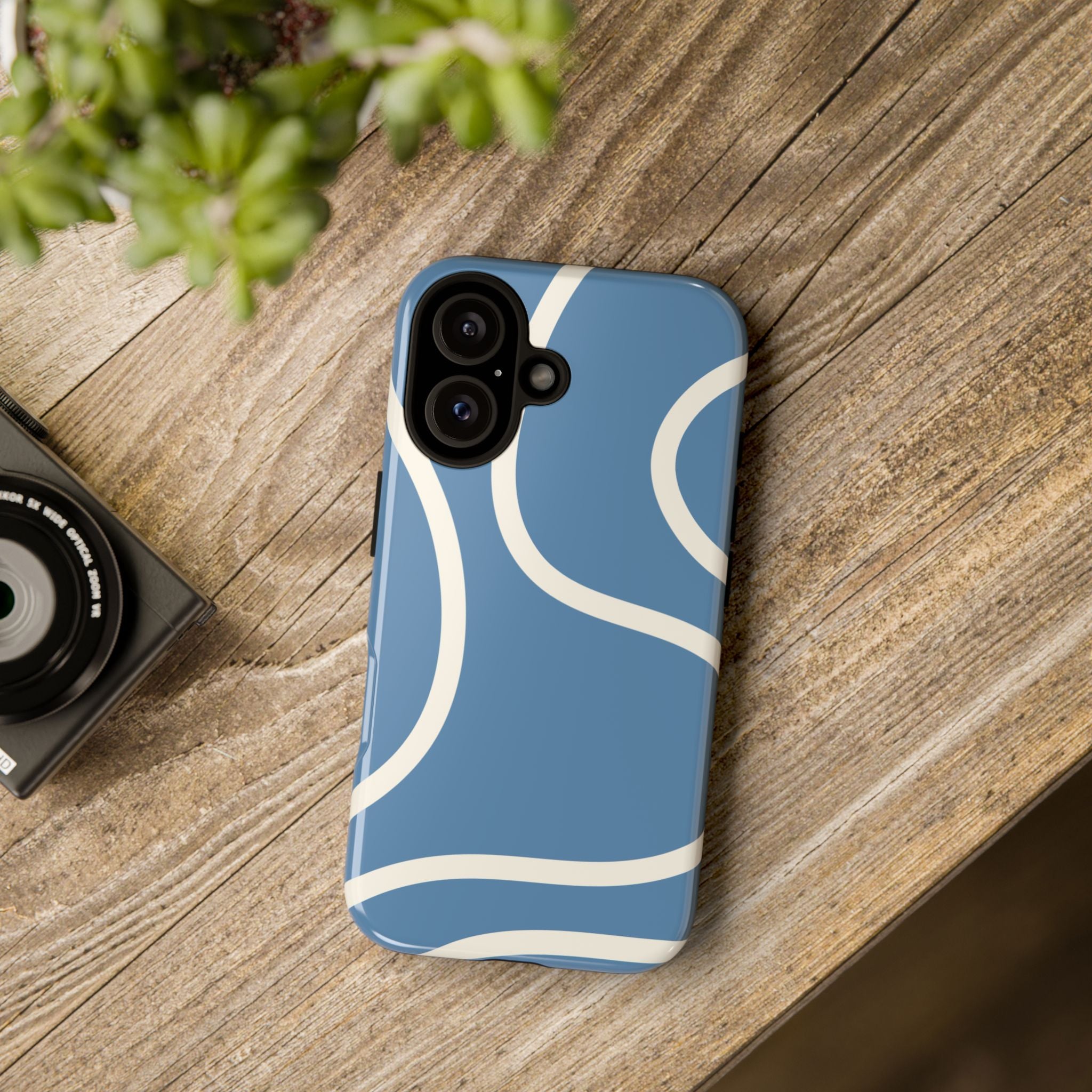 Blue Wavy Abstract Phone Case
