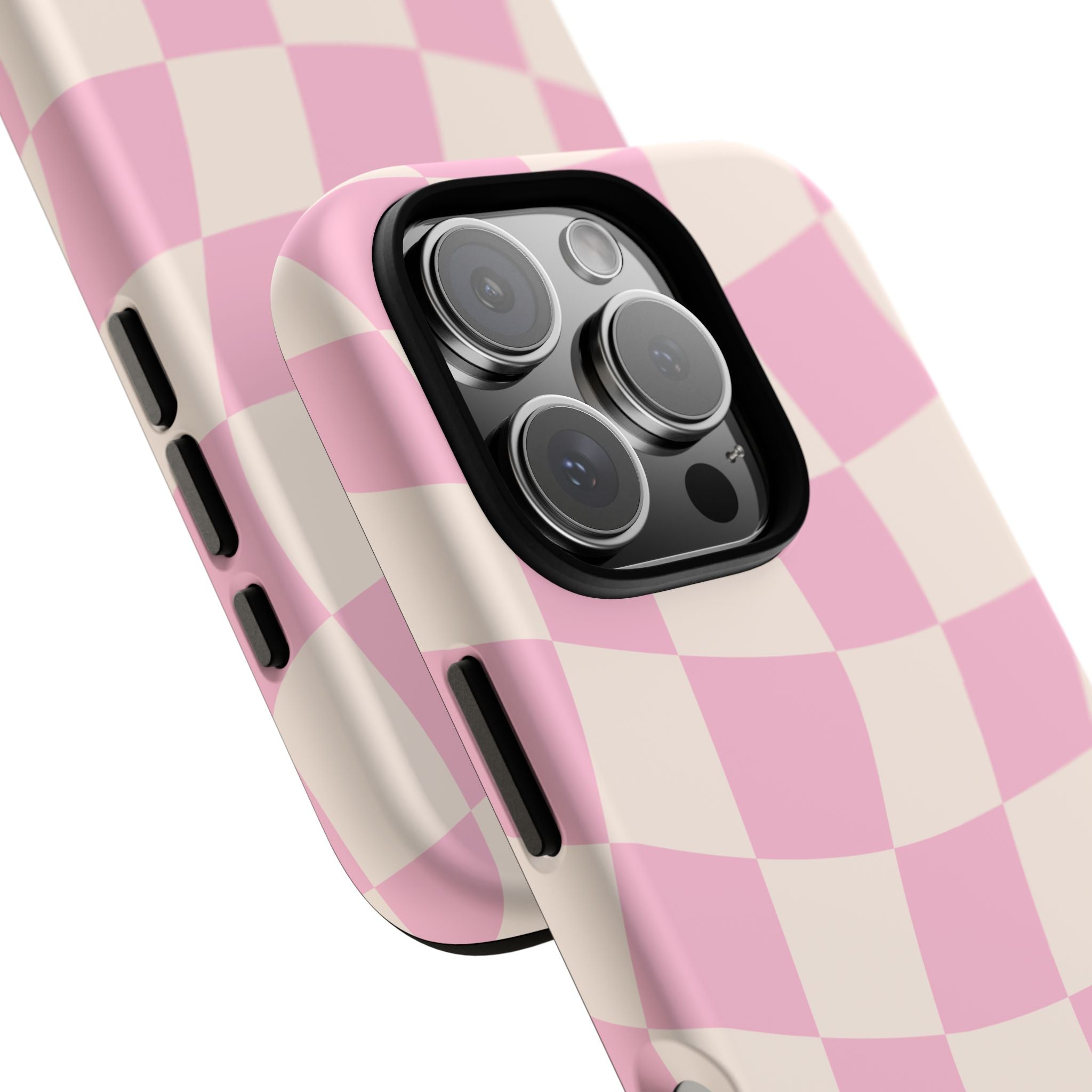Pink Wavy Checker Tough Phone Case