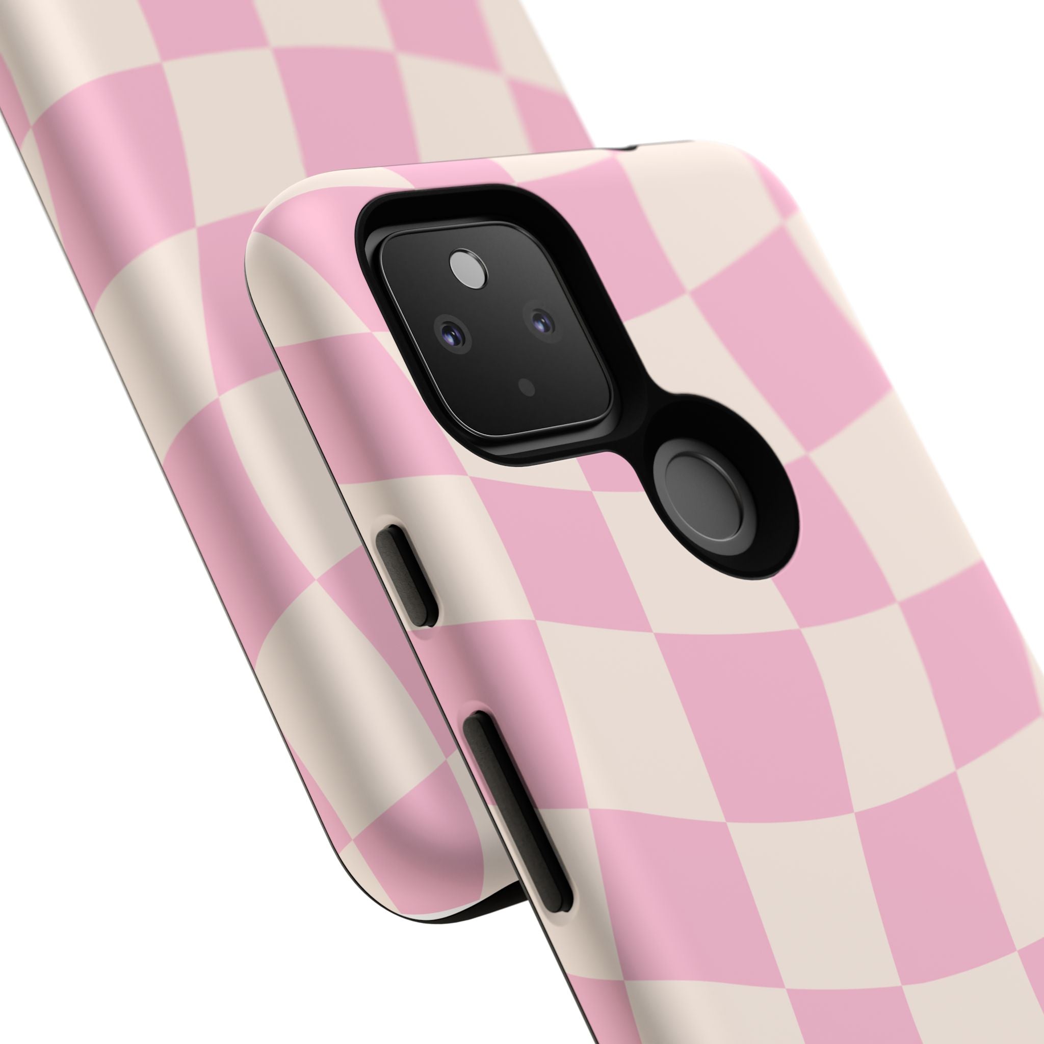Pink Wavy Checker Tough Phone Case