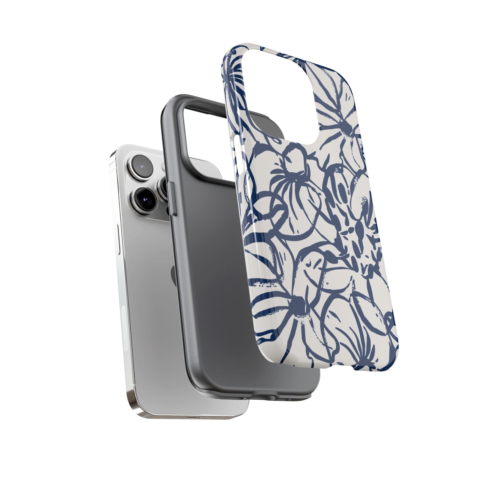 Navy Floral Phone Case