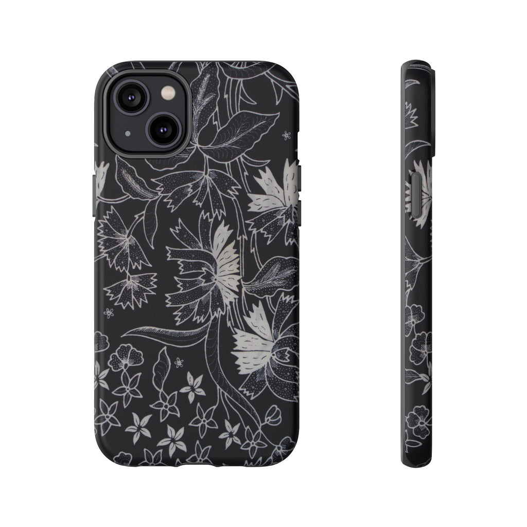 Floral Black Botanical Phone Cover