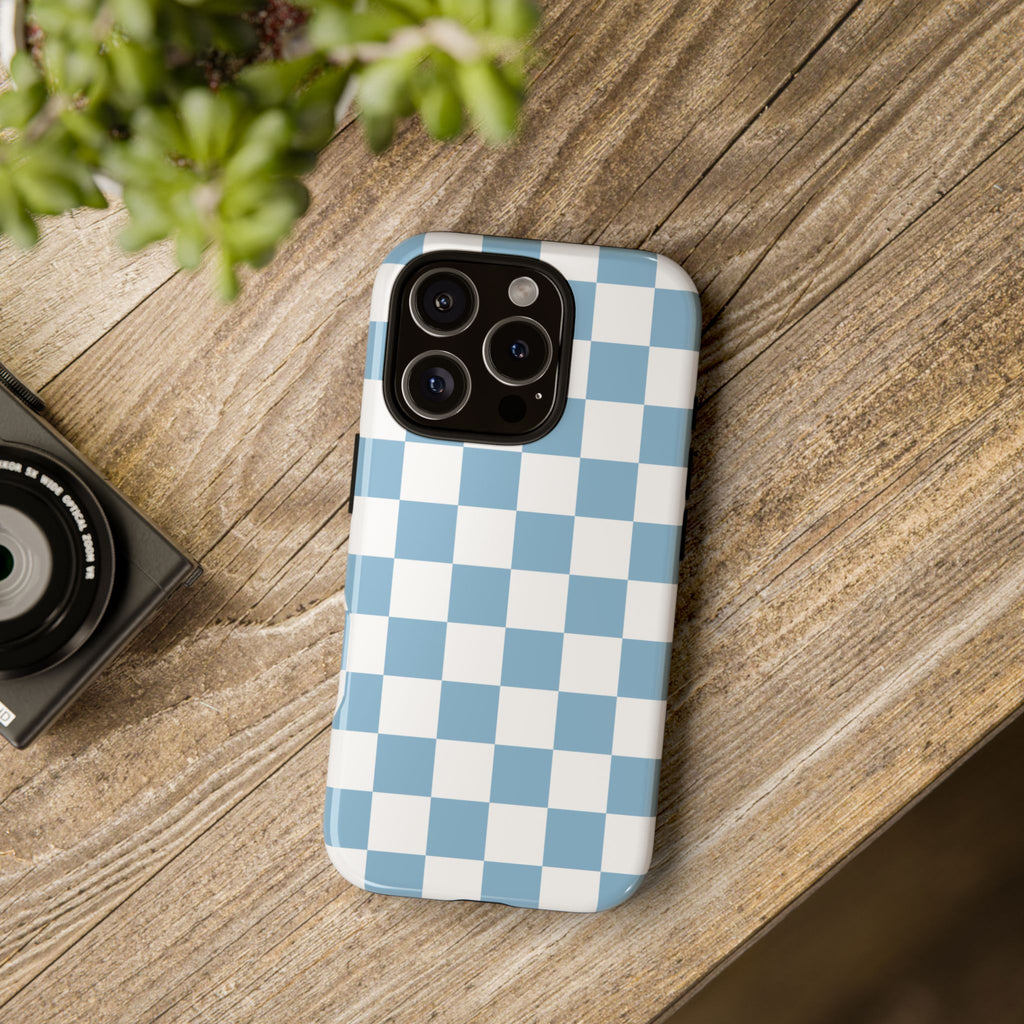 Blue Checkerboard Tough Phone Case