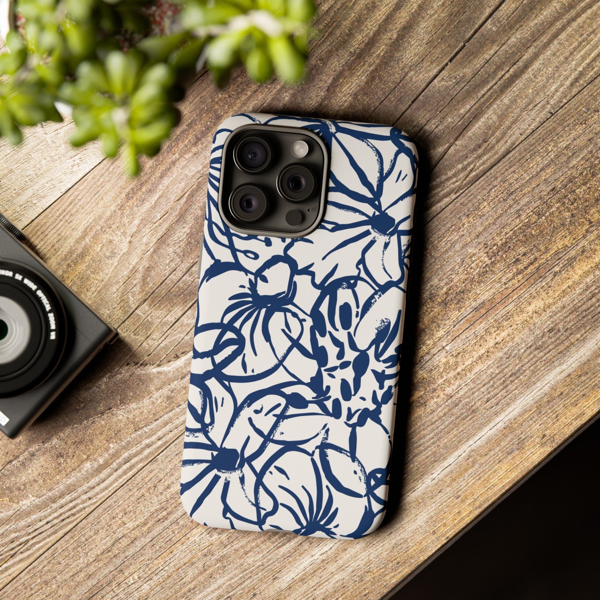 Navy Floral Phone Case