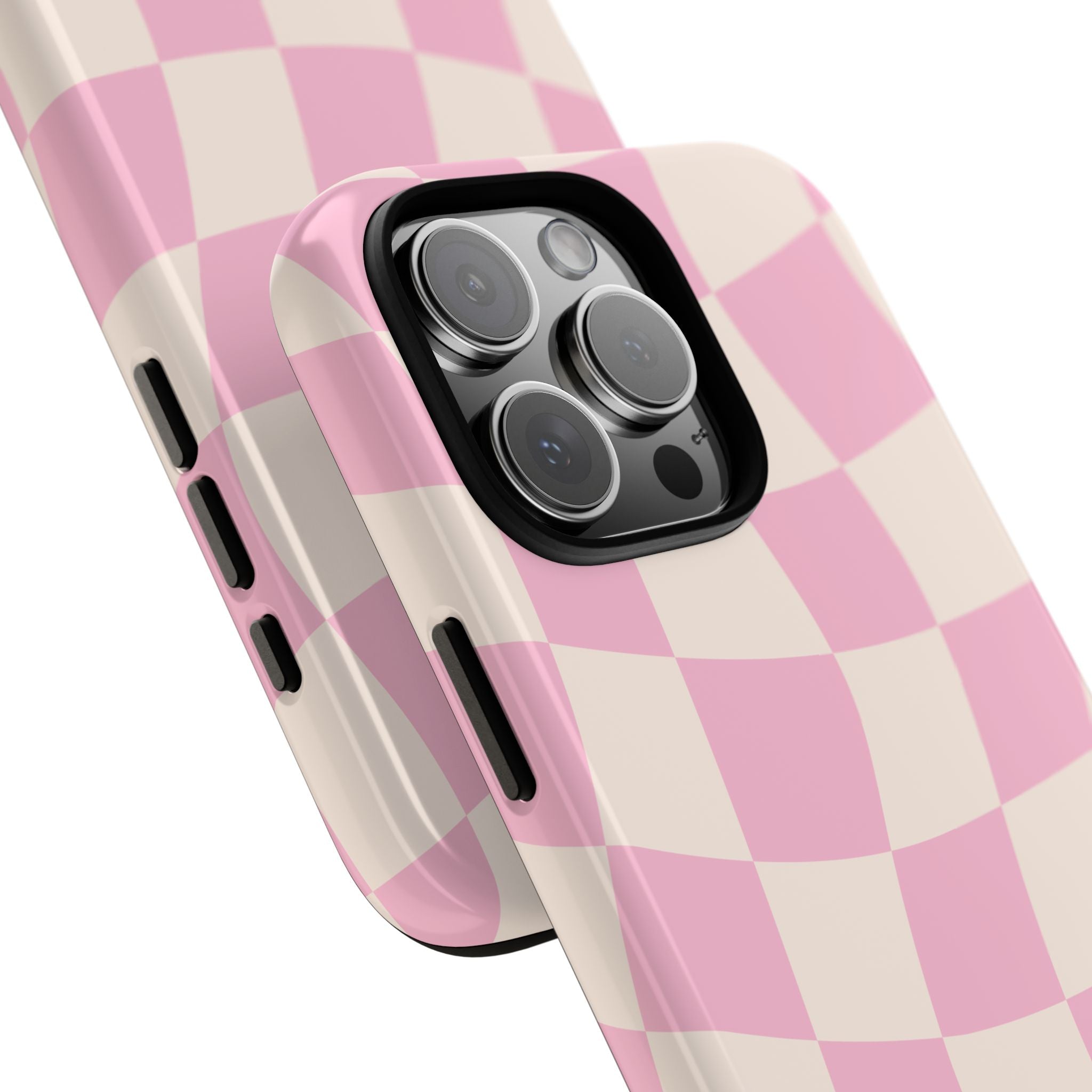 Pink Wavy Checker Tough Phone Case