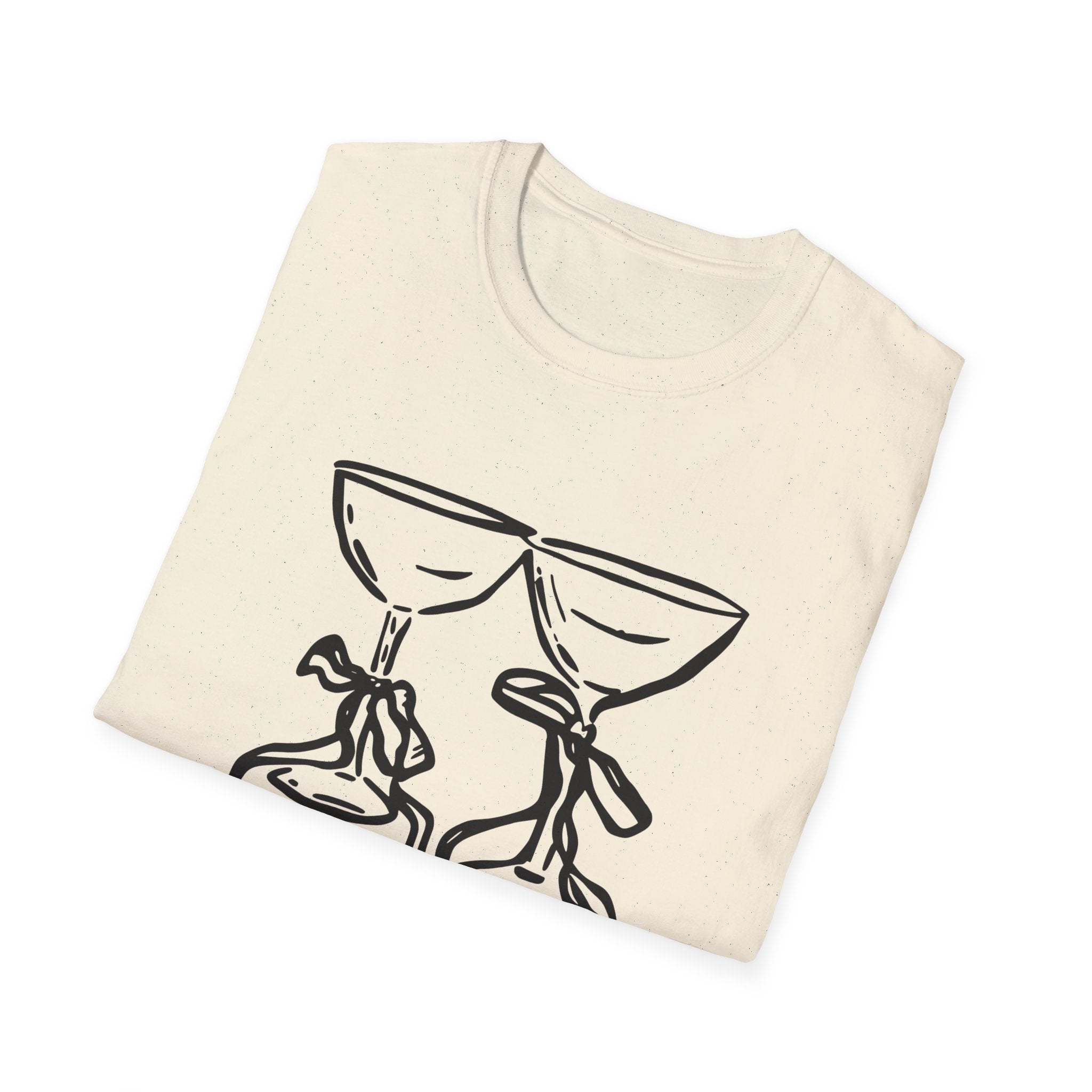 Wine Glasses Line Art T-Shirt