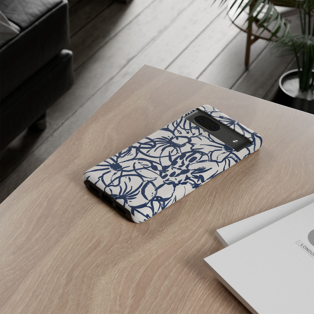 Navy Floral Phone Case