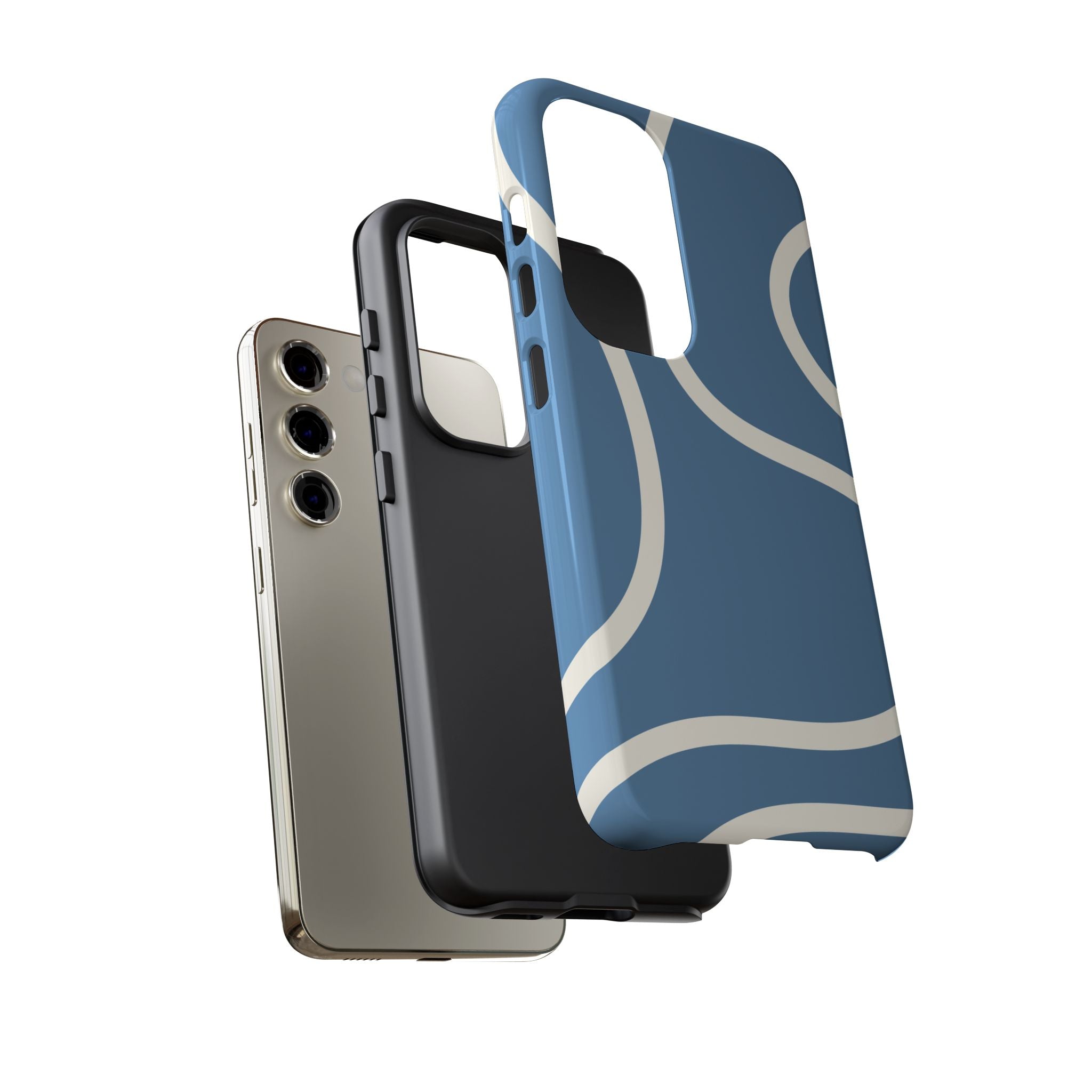 Blue Wavy Abstract Phone Case