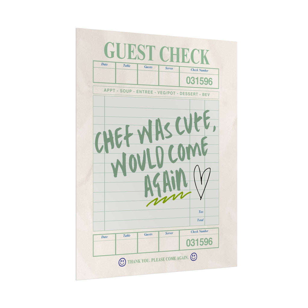 Guest Check Cute Chef Poster