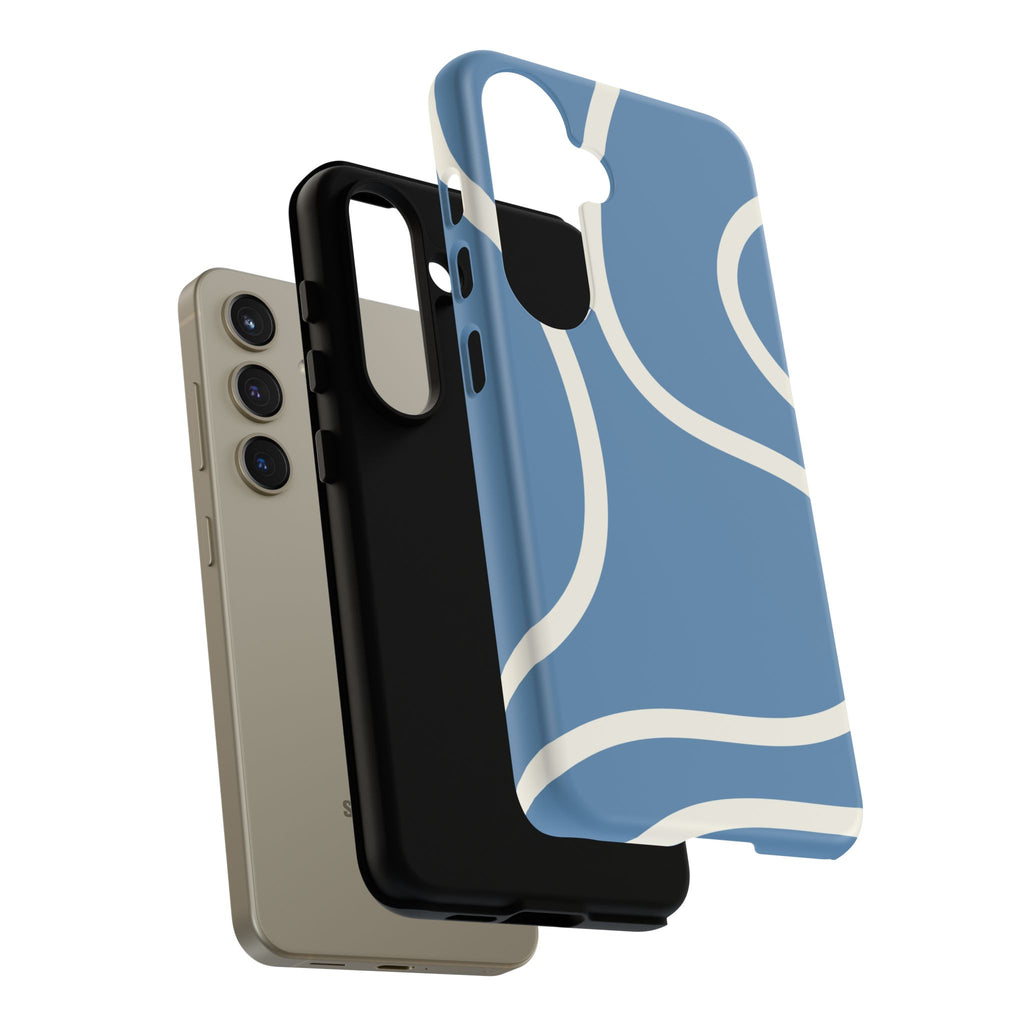 Blue Wavy Abstract Phone Case