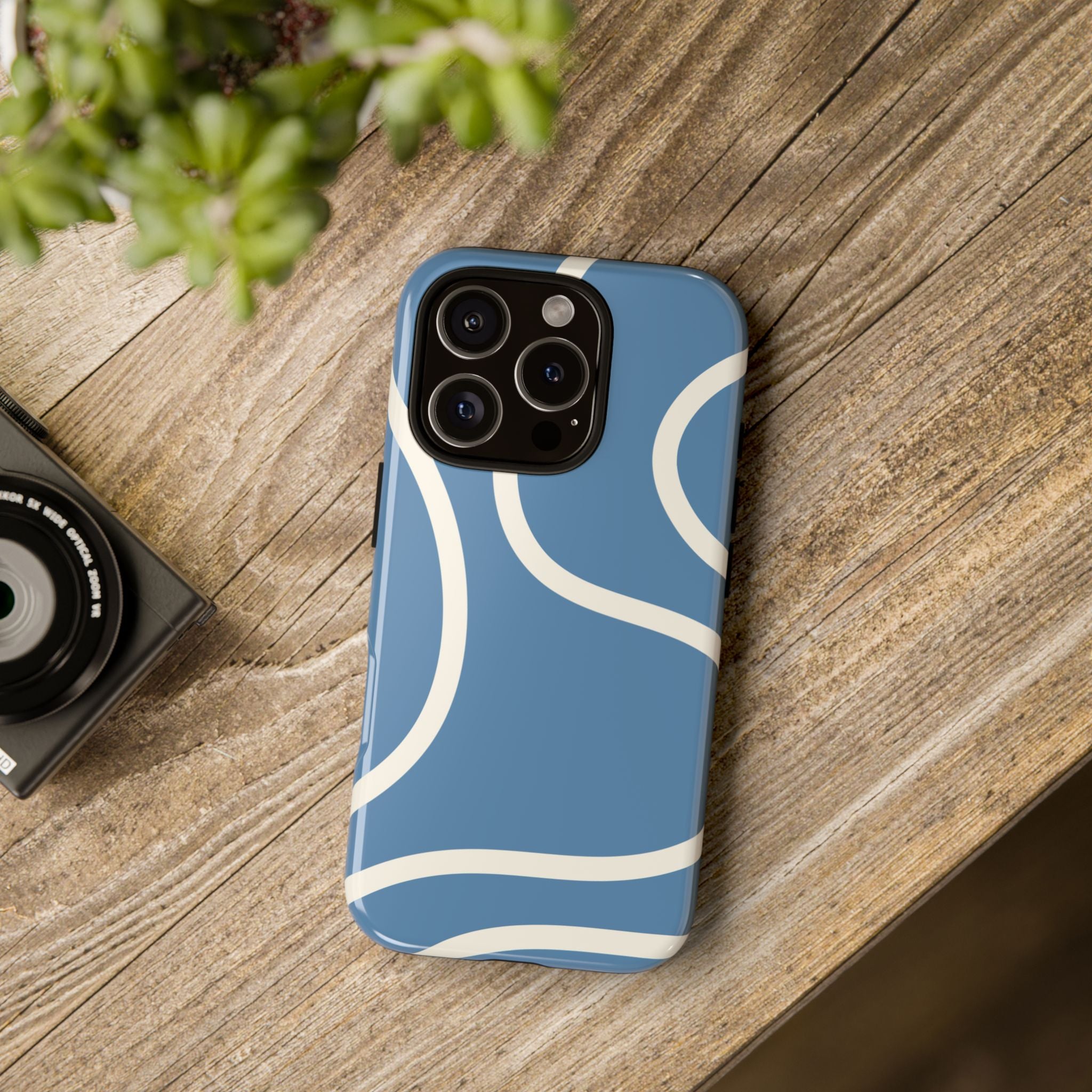 Blue Wavy Abstract Phone Case