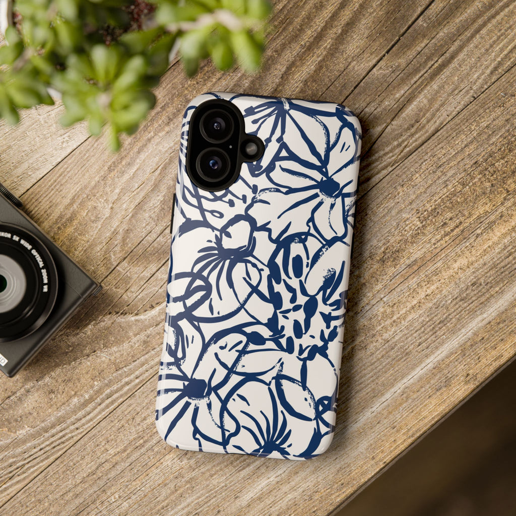 Navy Floral Phone Case