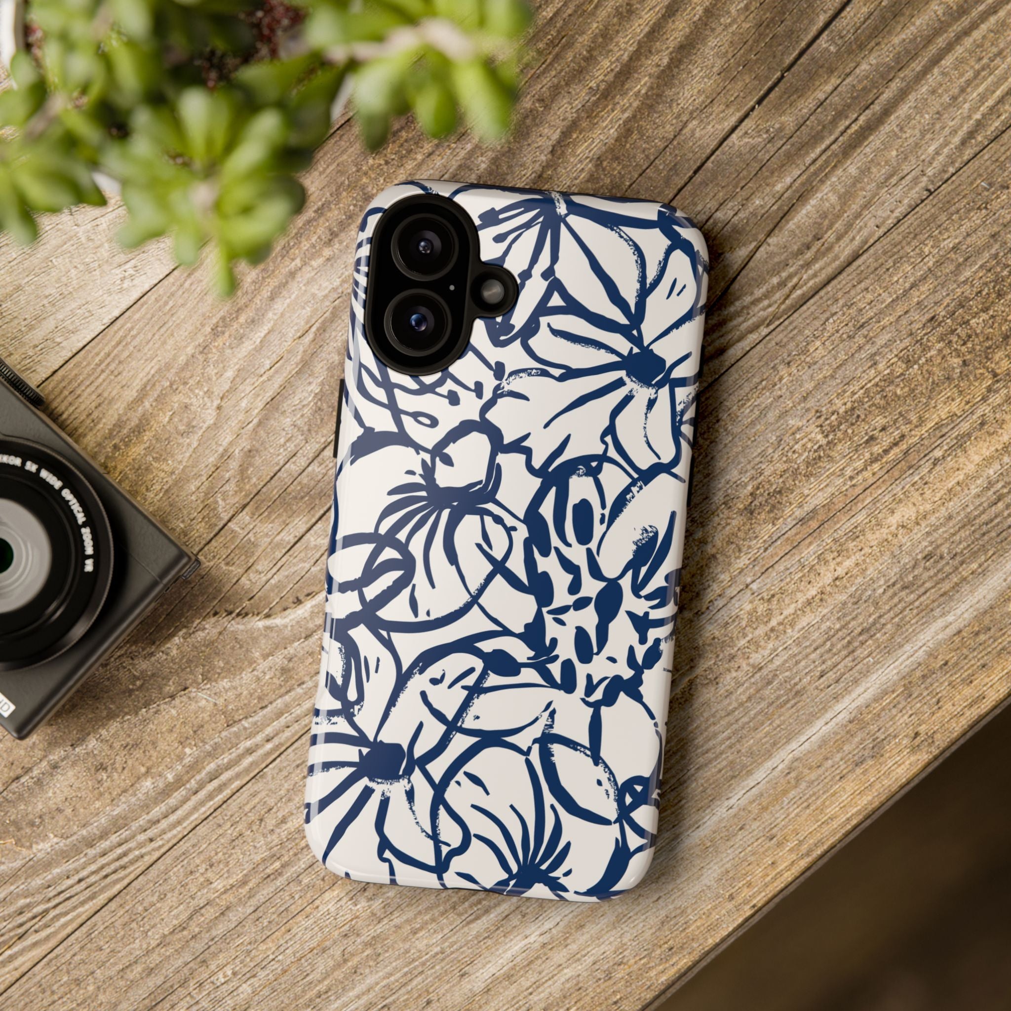 Navy Floral Phone Case