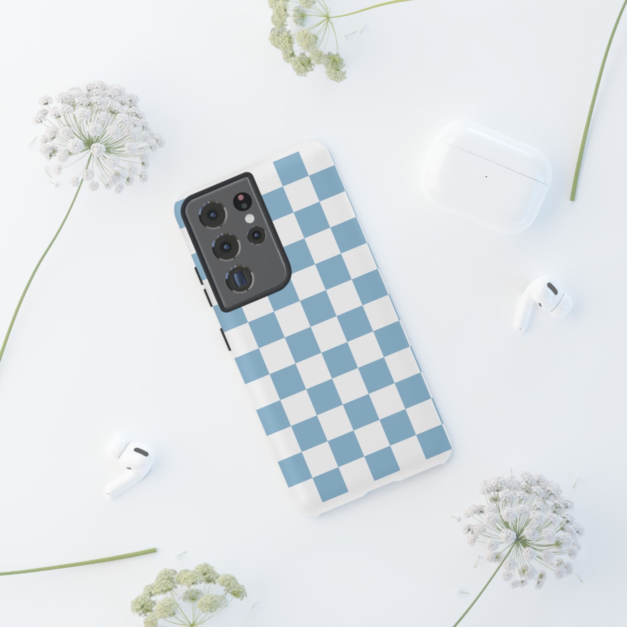 Blue Checkerboard Tough Phone Case