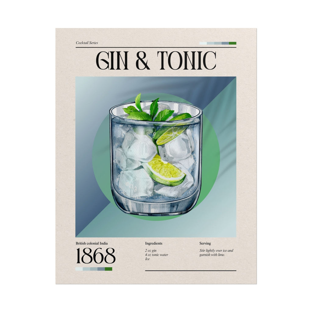 Gin & Tonic Cocktail Poster