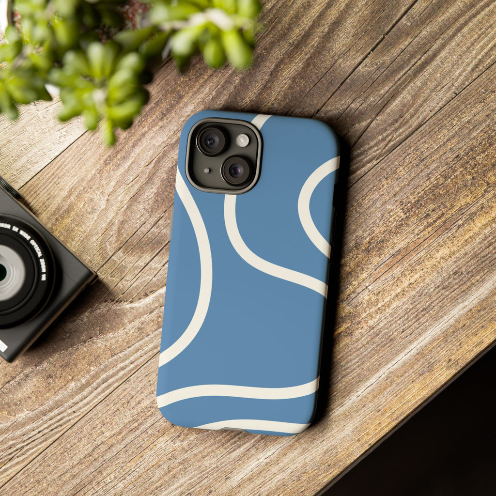 Blue Wavy Abstract Phone Case