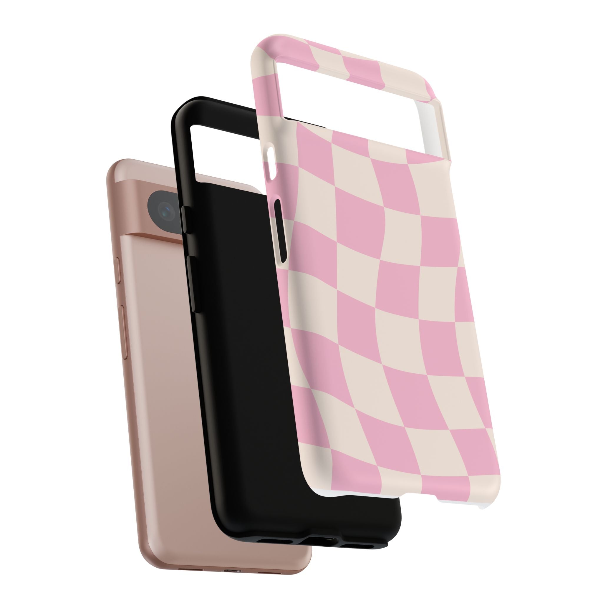 Pink Wavy Checker Tough Phone Case