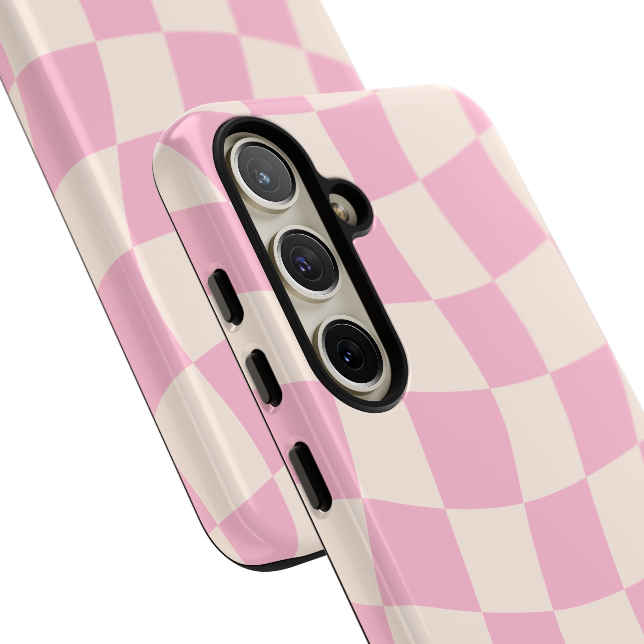Pink Wavy Checker Tough Phone Case