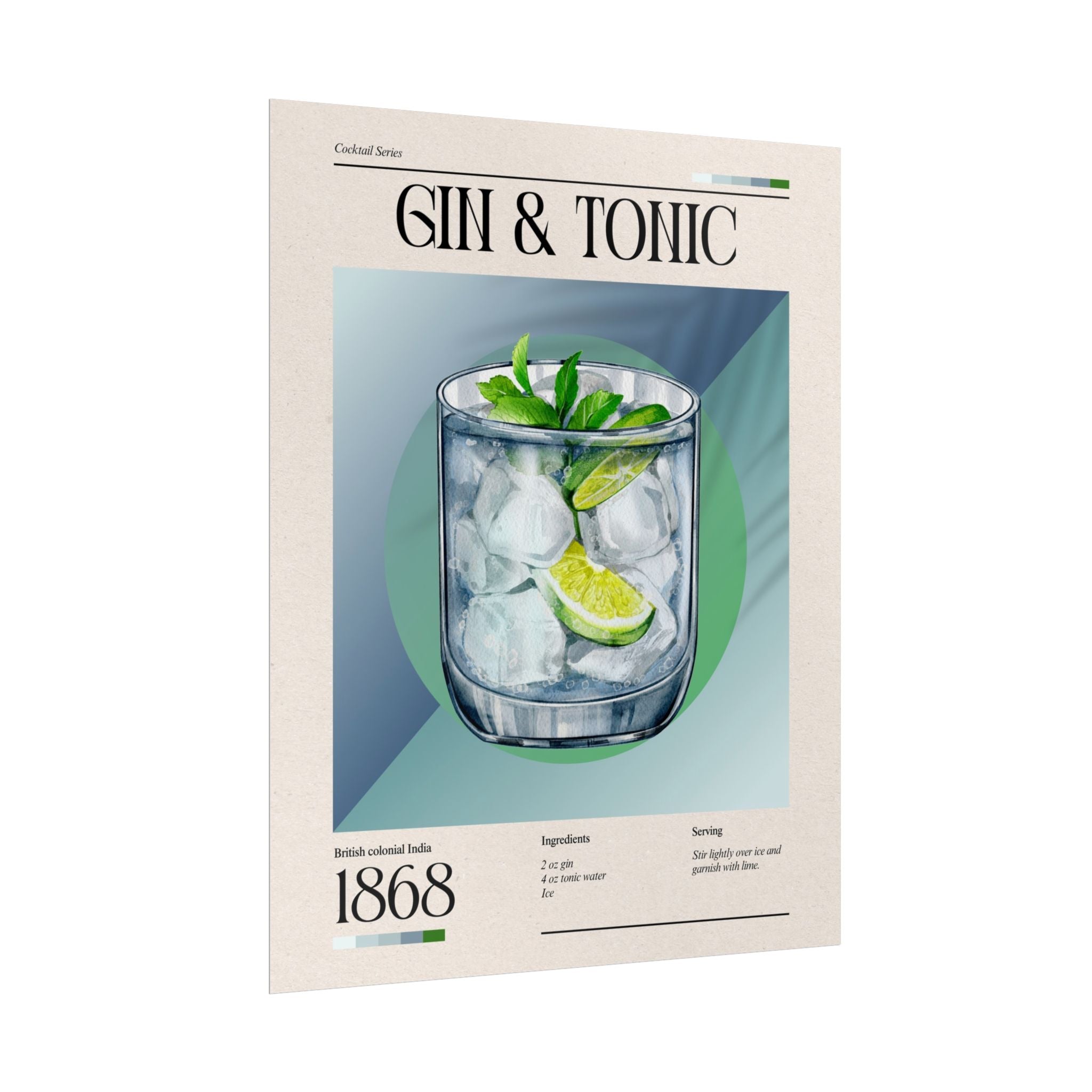 Gin & Tonic Cocktail Poster