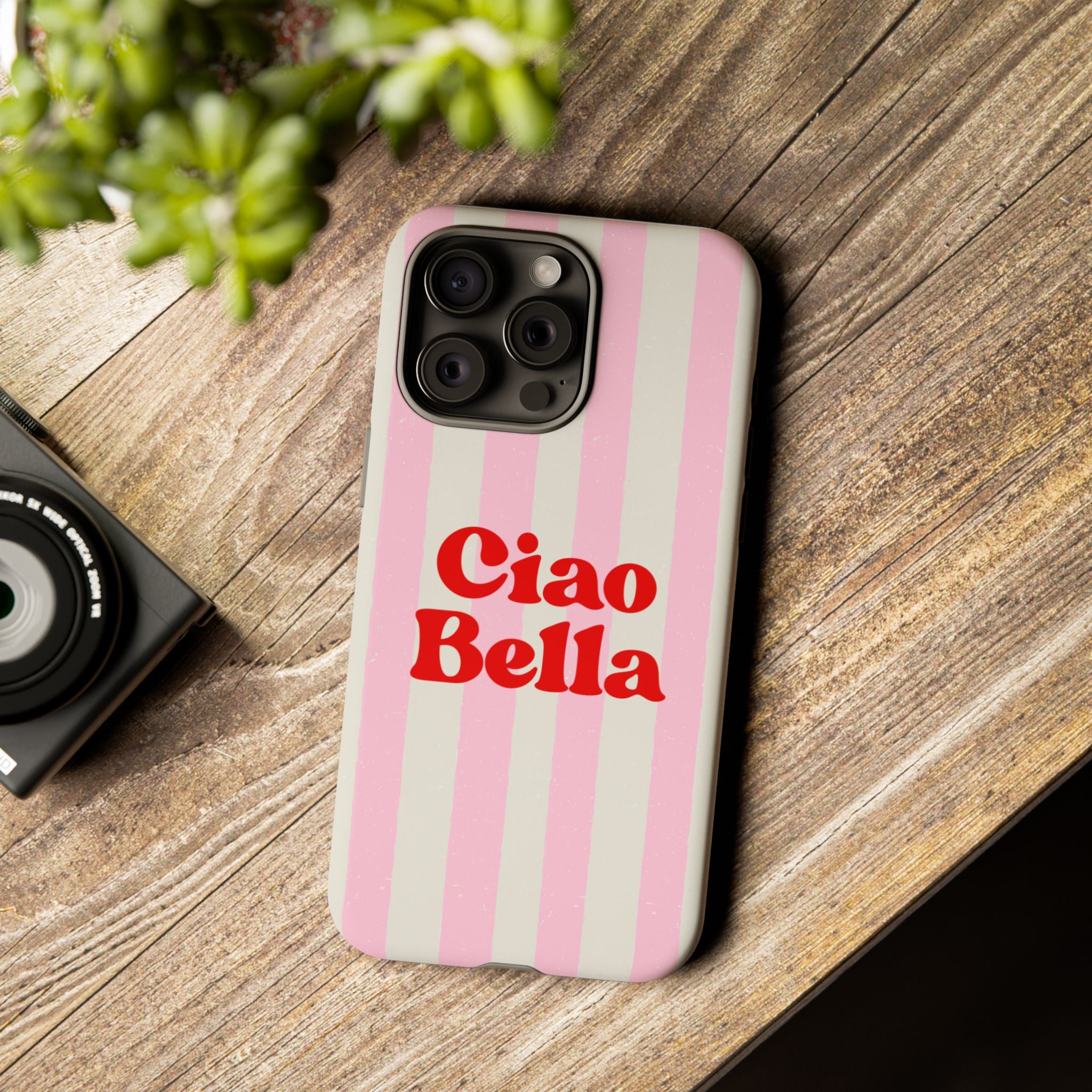Pink Stripe Ciao Bella Phone Case
