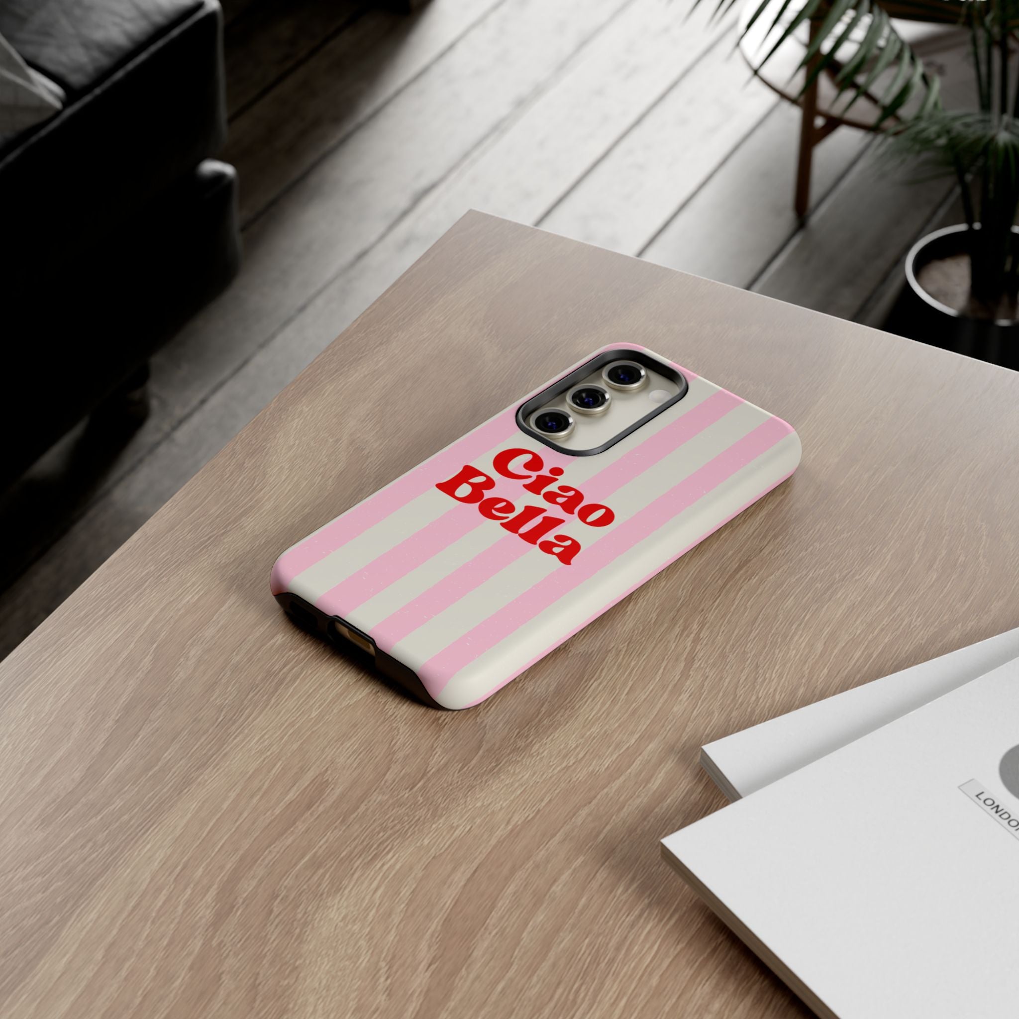 Pink Stripe Ciao Bella Phone Case