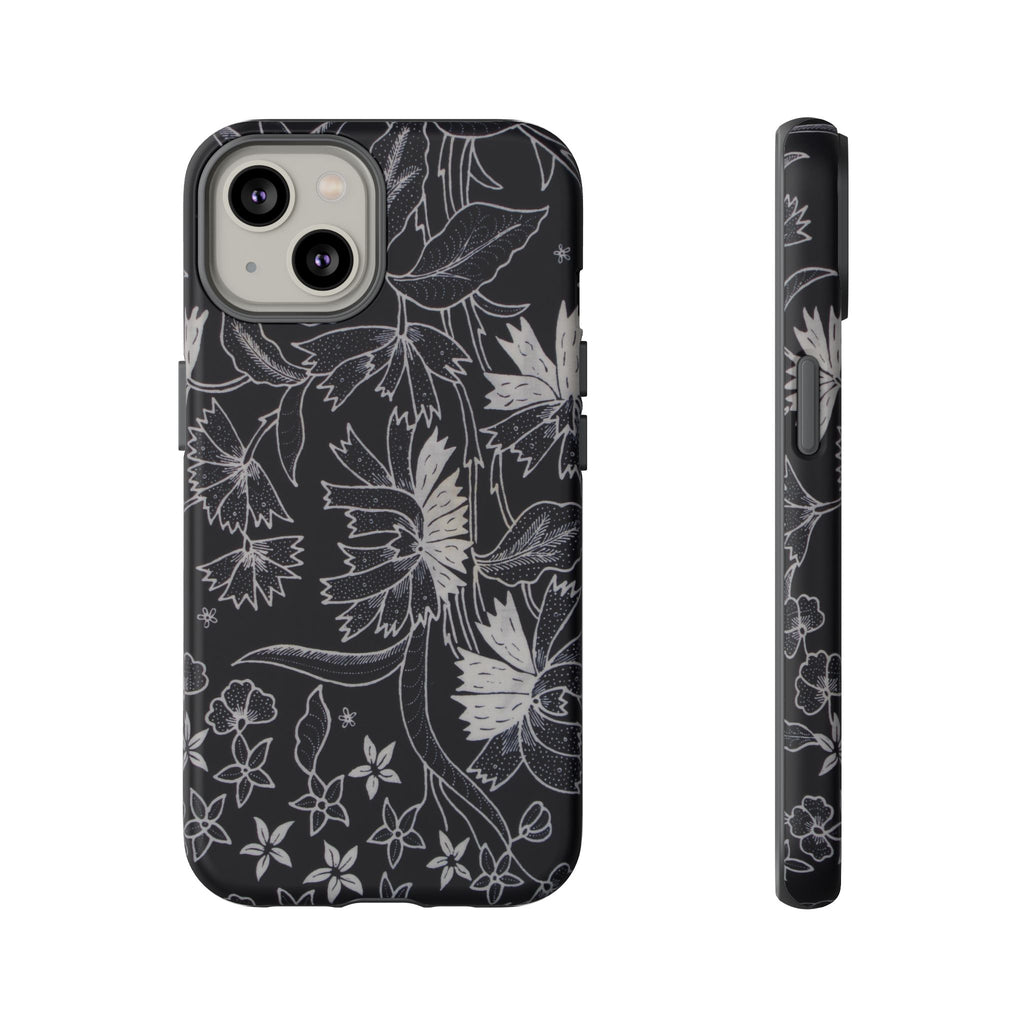 Floral Black Botanical Phone Cover
