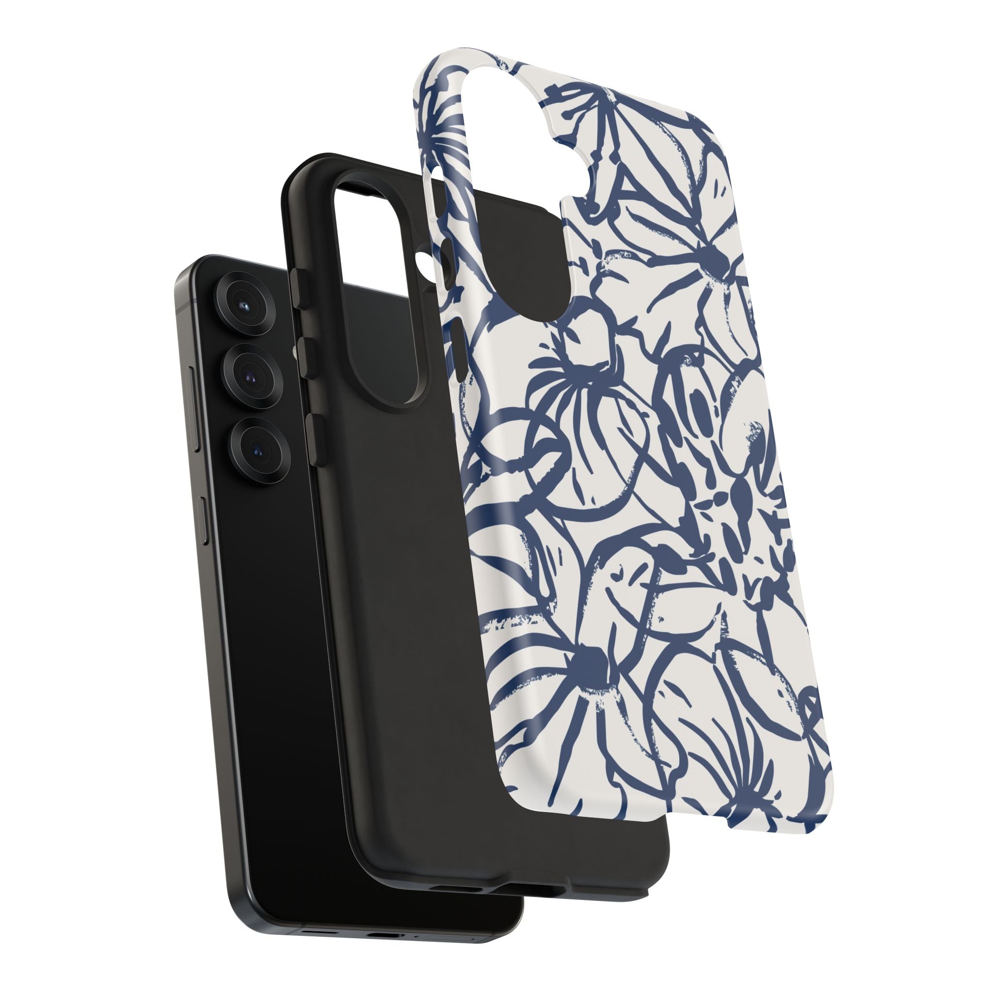 Navy Floral Phone Case