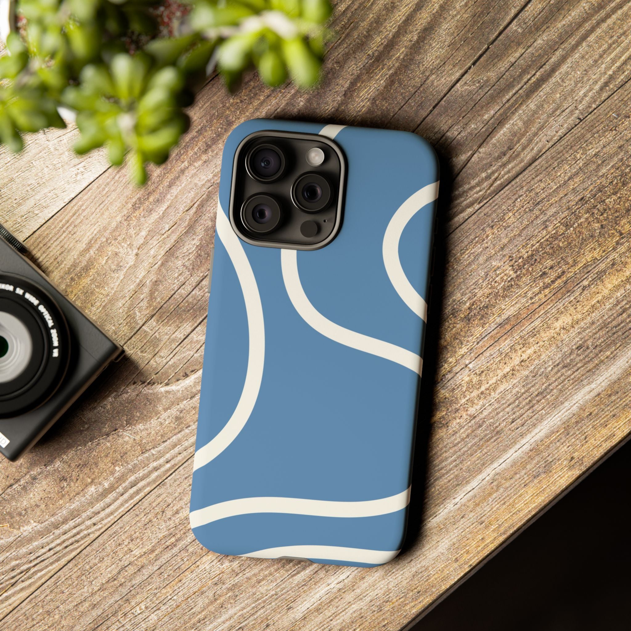 Blue Wavy Abstract Phone Case