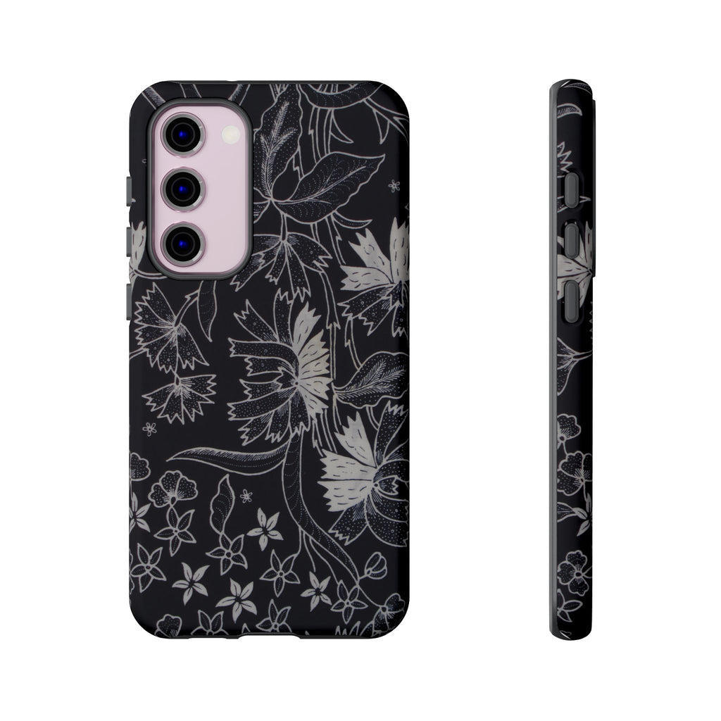 Floral Black Botanical Phone Cover