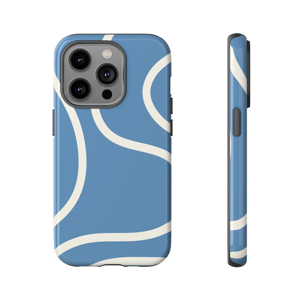 Blue Wavy Abstract Phone Case