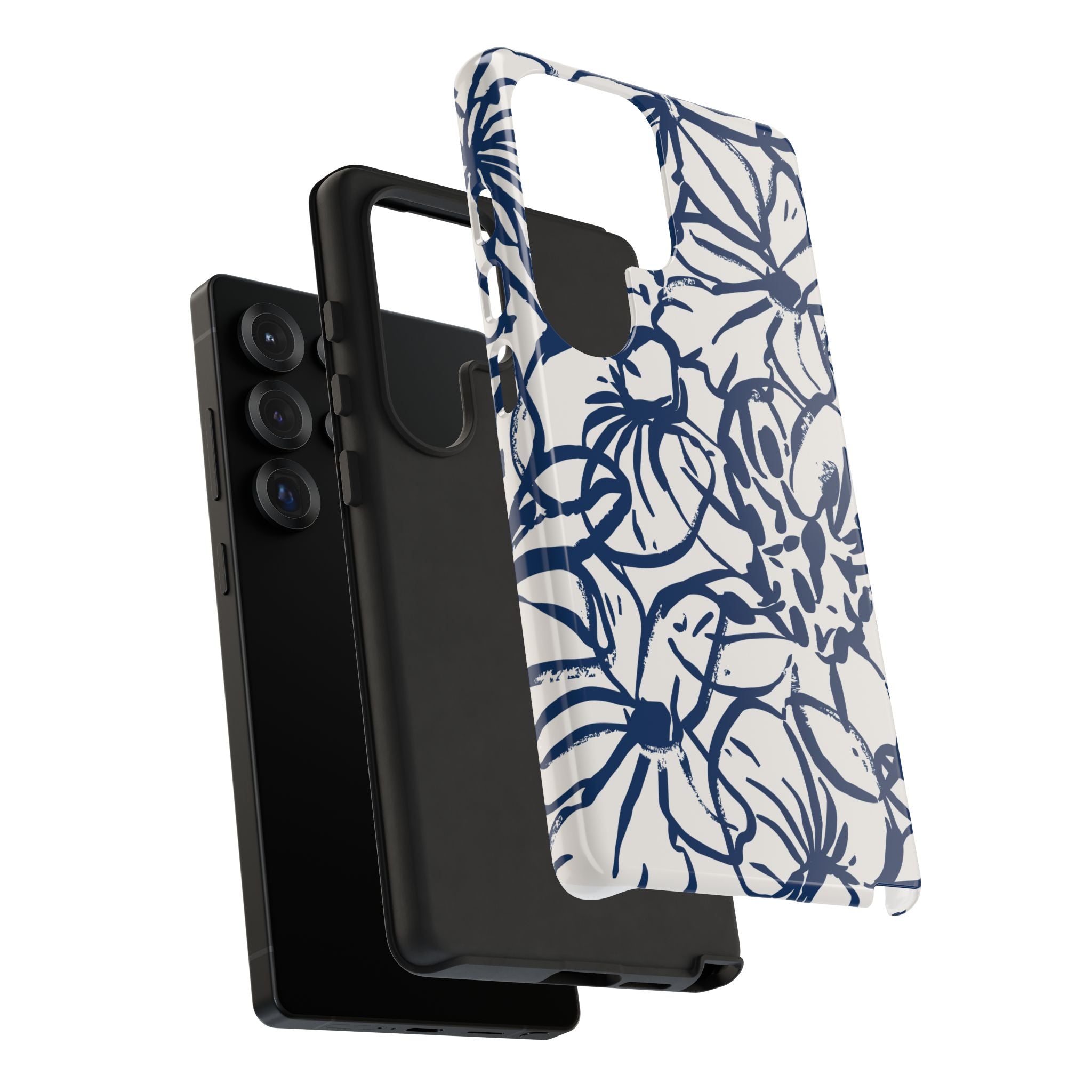 Navy Floral Phone Case