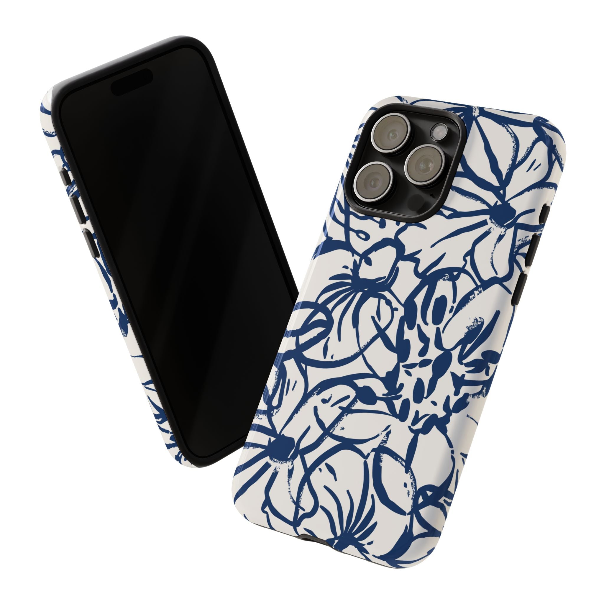 Navy Floral Phone Case