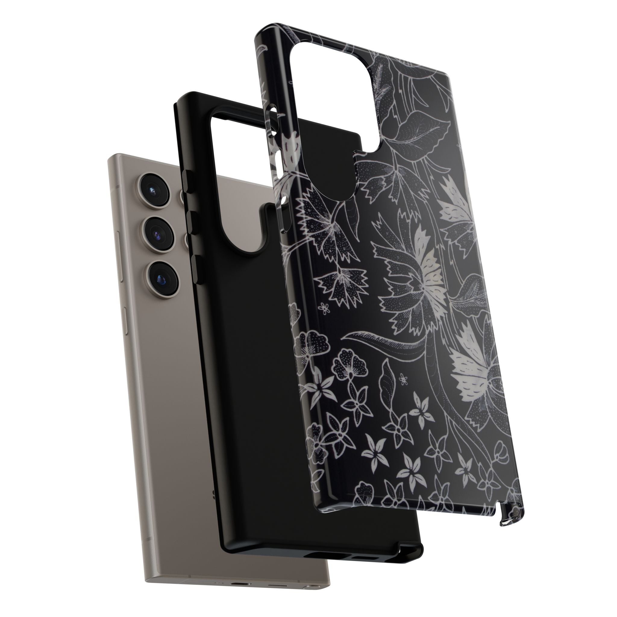 Floral Black Botanical Phone Cover