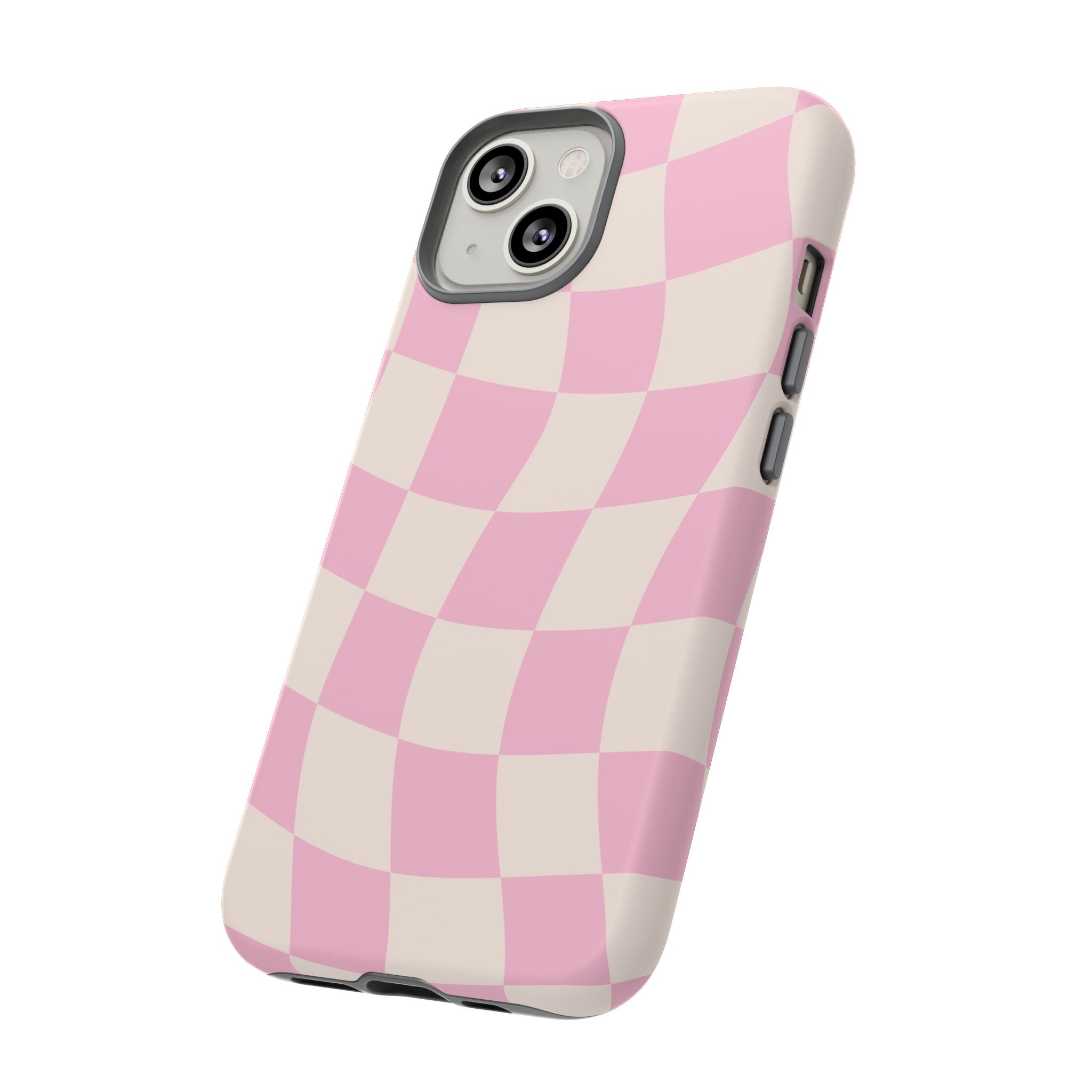 Pink Wavy Checker Tough Phone Case
